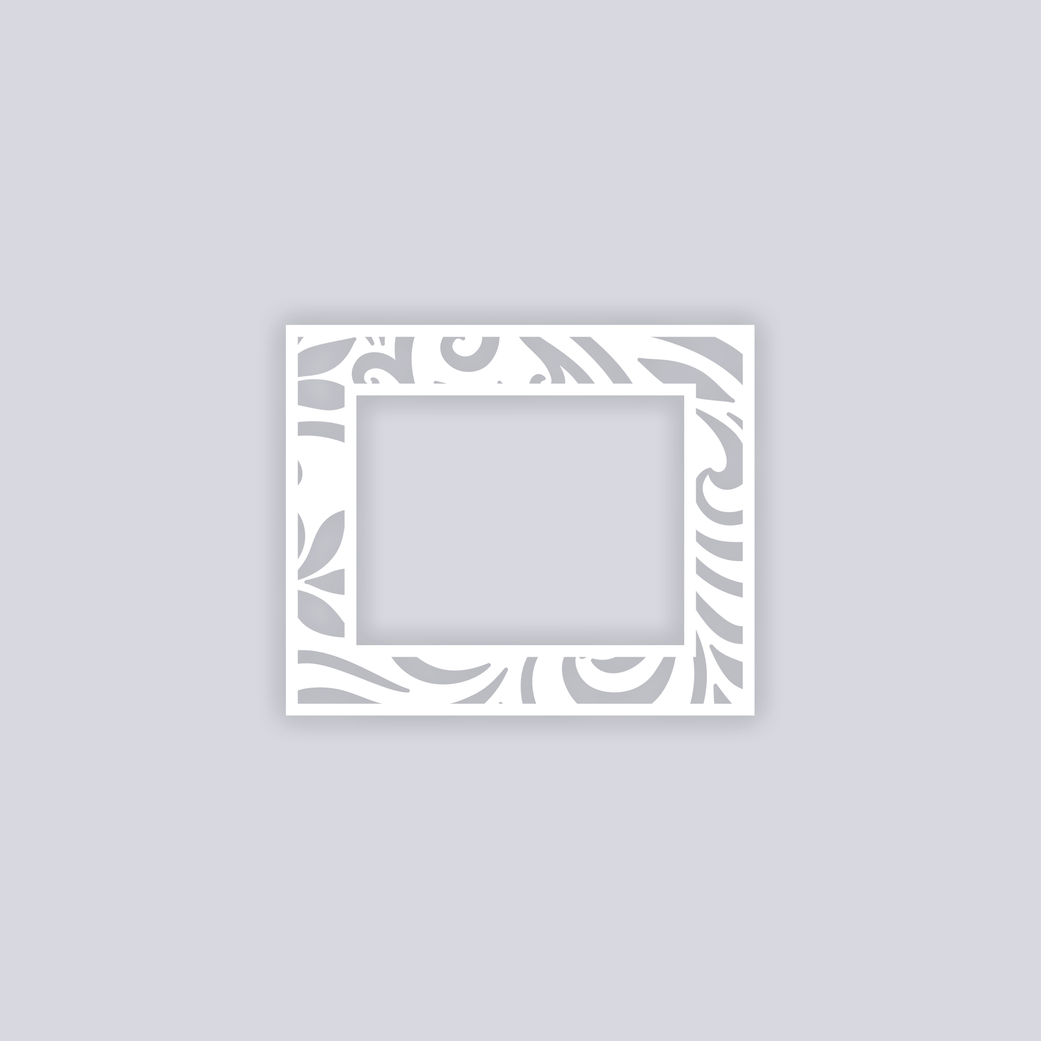 Scrolls Rectangle Rim Clay Stencil