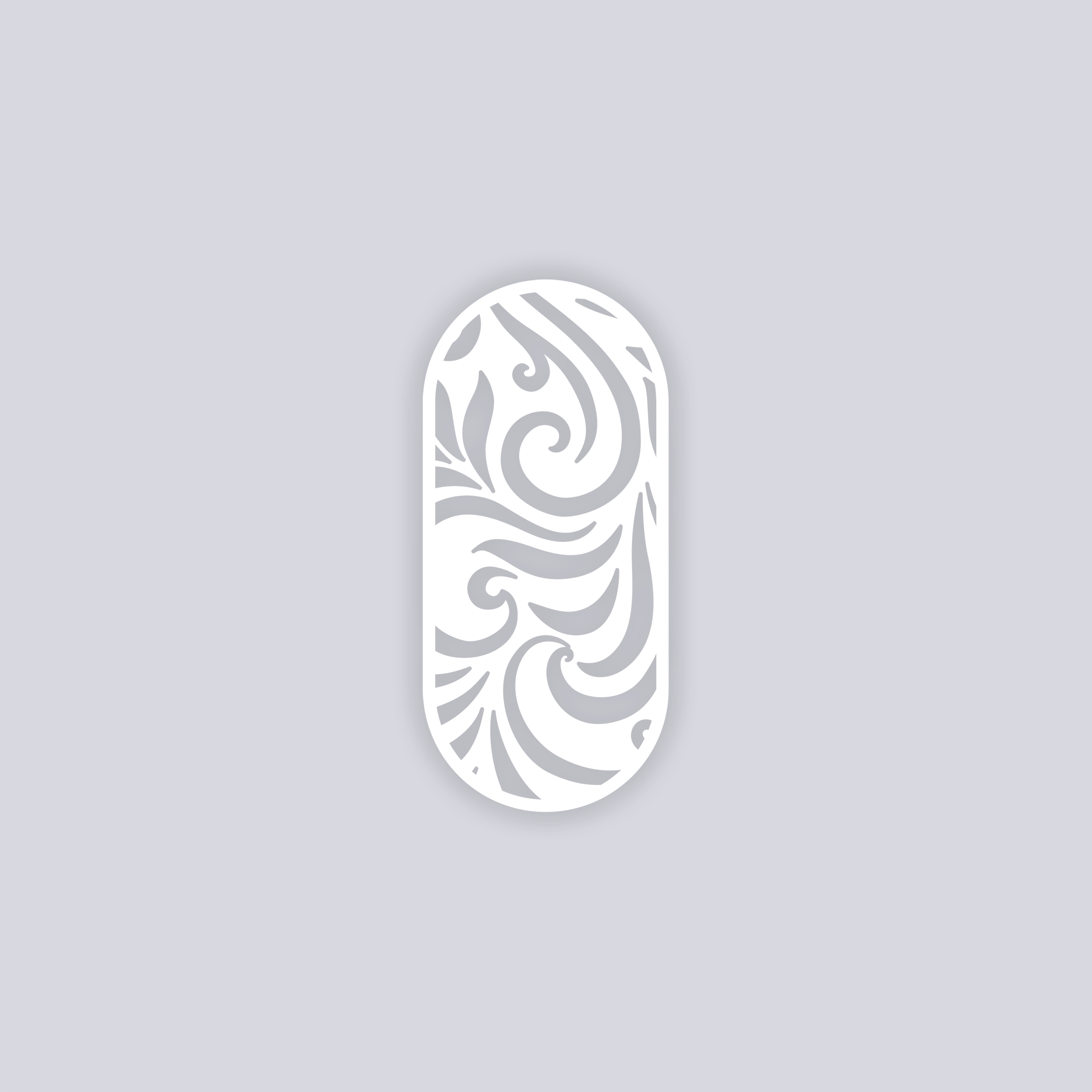 Scrolls Rounded Rectangle Clay Stencil