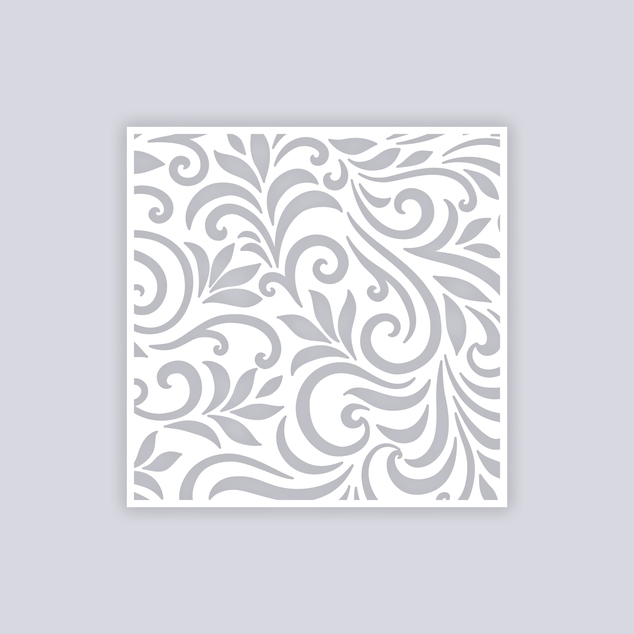Scrolls Square Clay Stencil