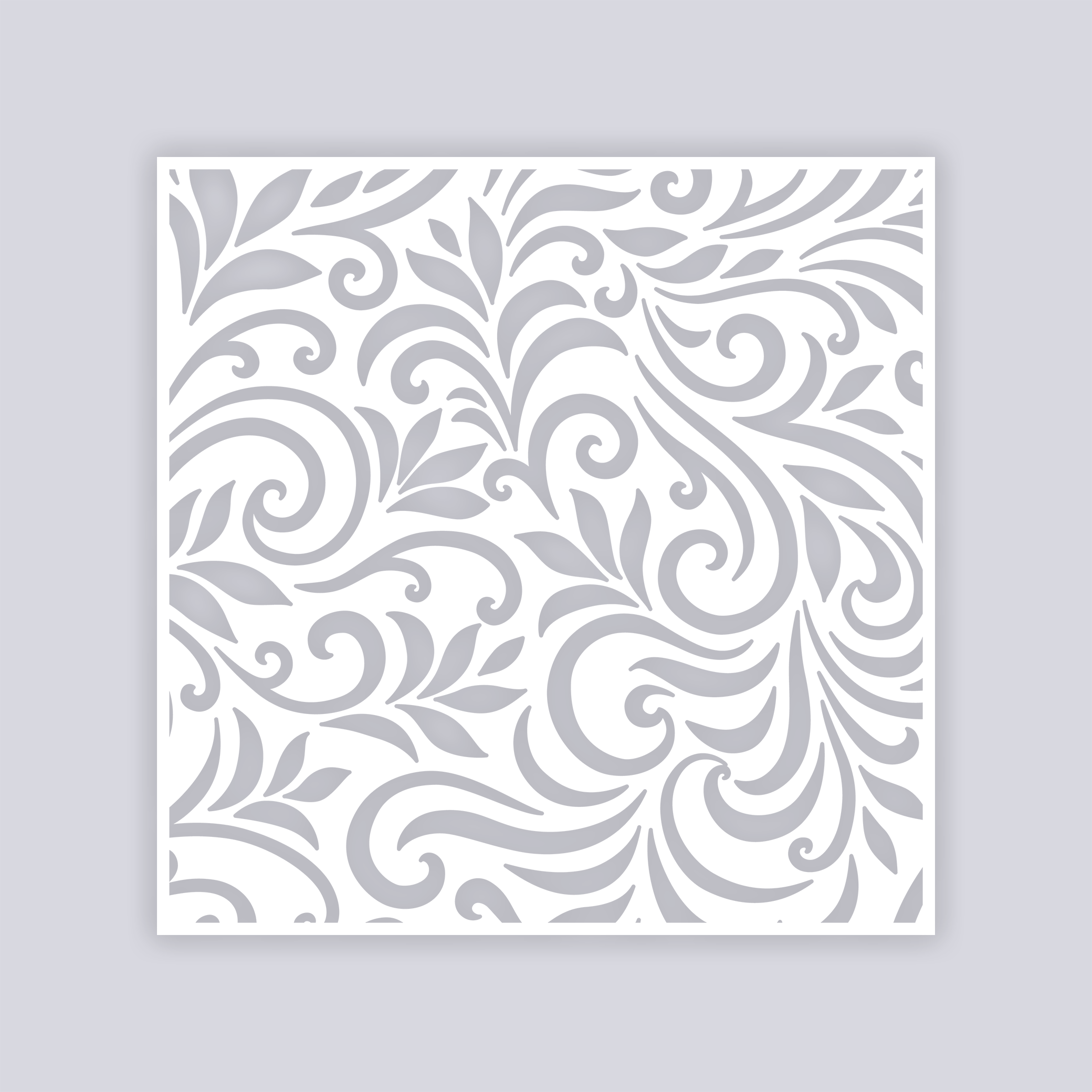 Scrolls Square Clay Stencil