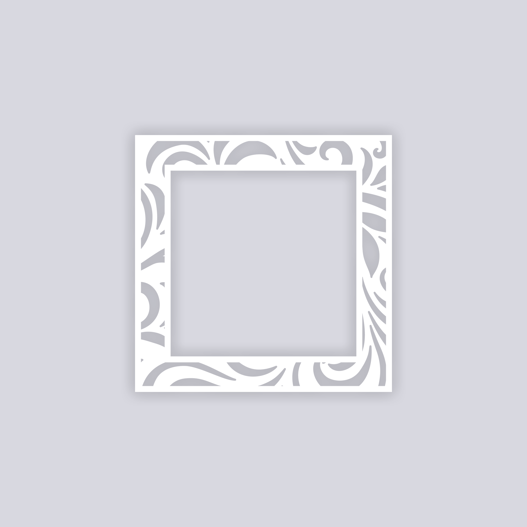 Scrolls Square Rim Clay Stencil