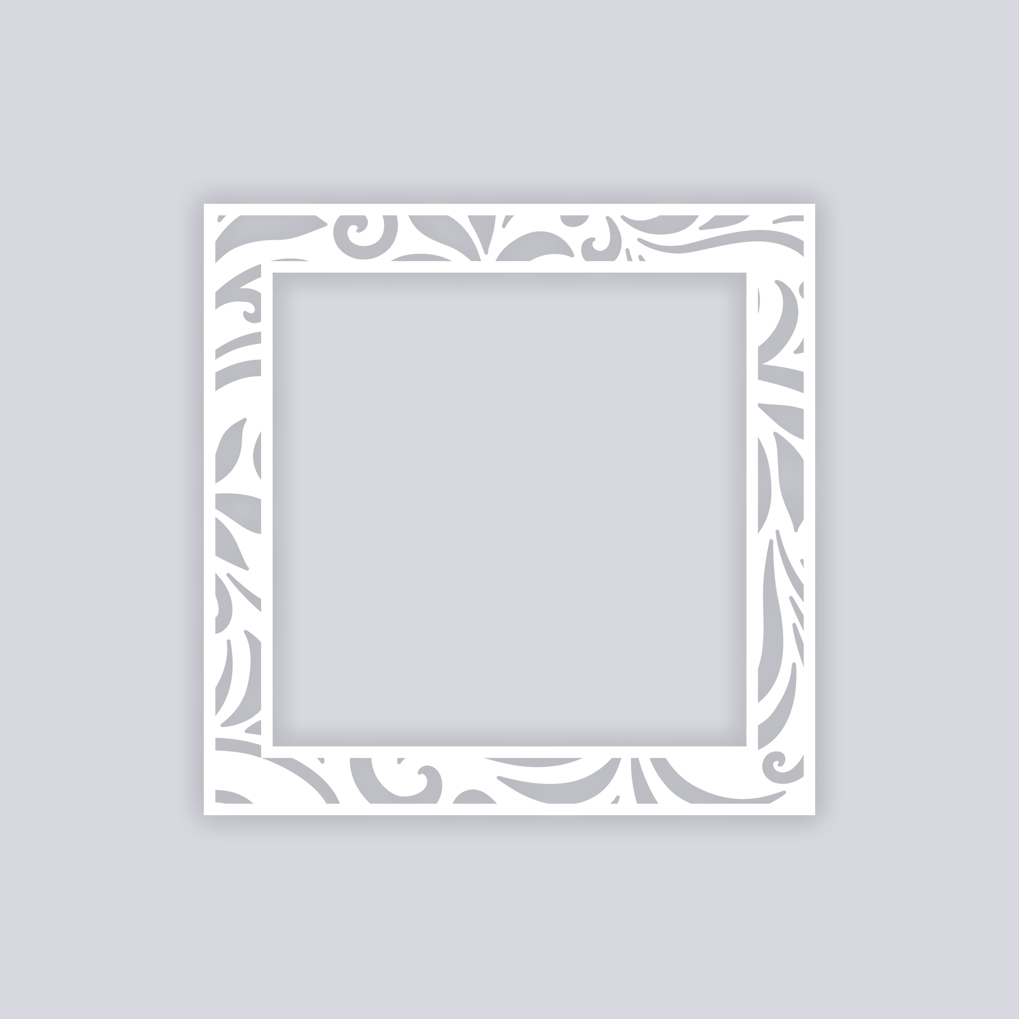 Scrolls Square Rim Clay Stencil