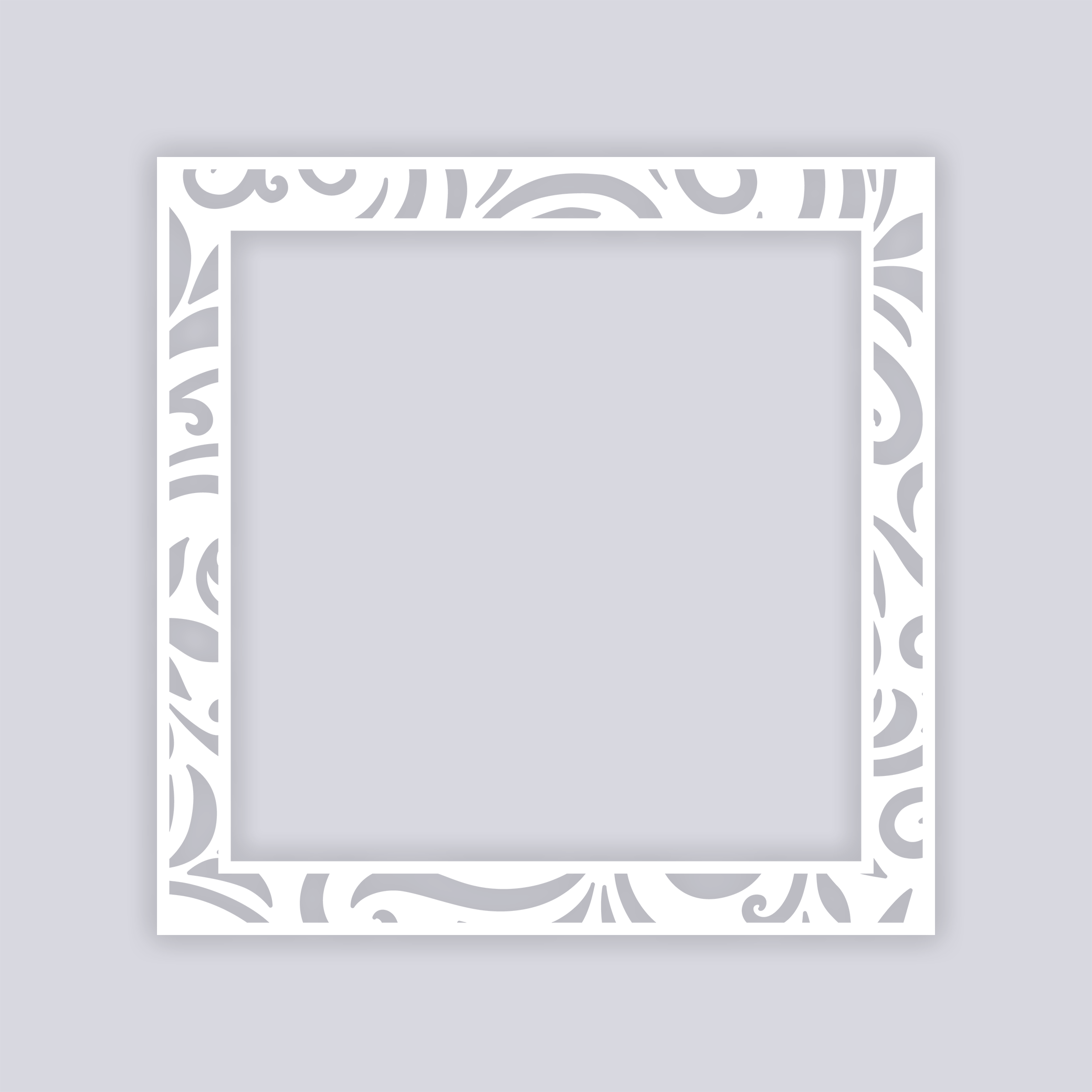 Scrolls Square Rim Clay Stencil