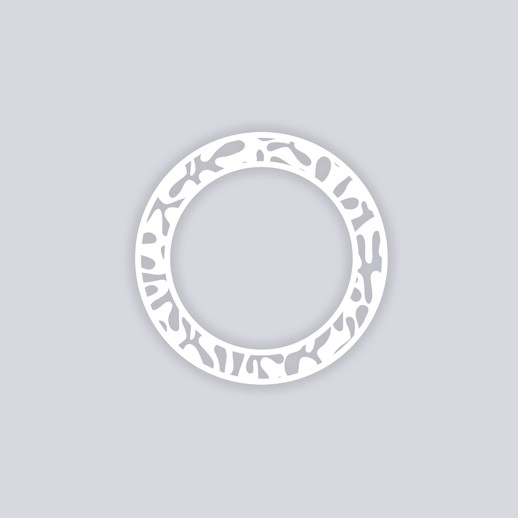 Squiggles Circle Rim Clay Stencil