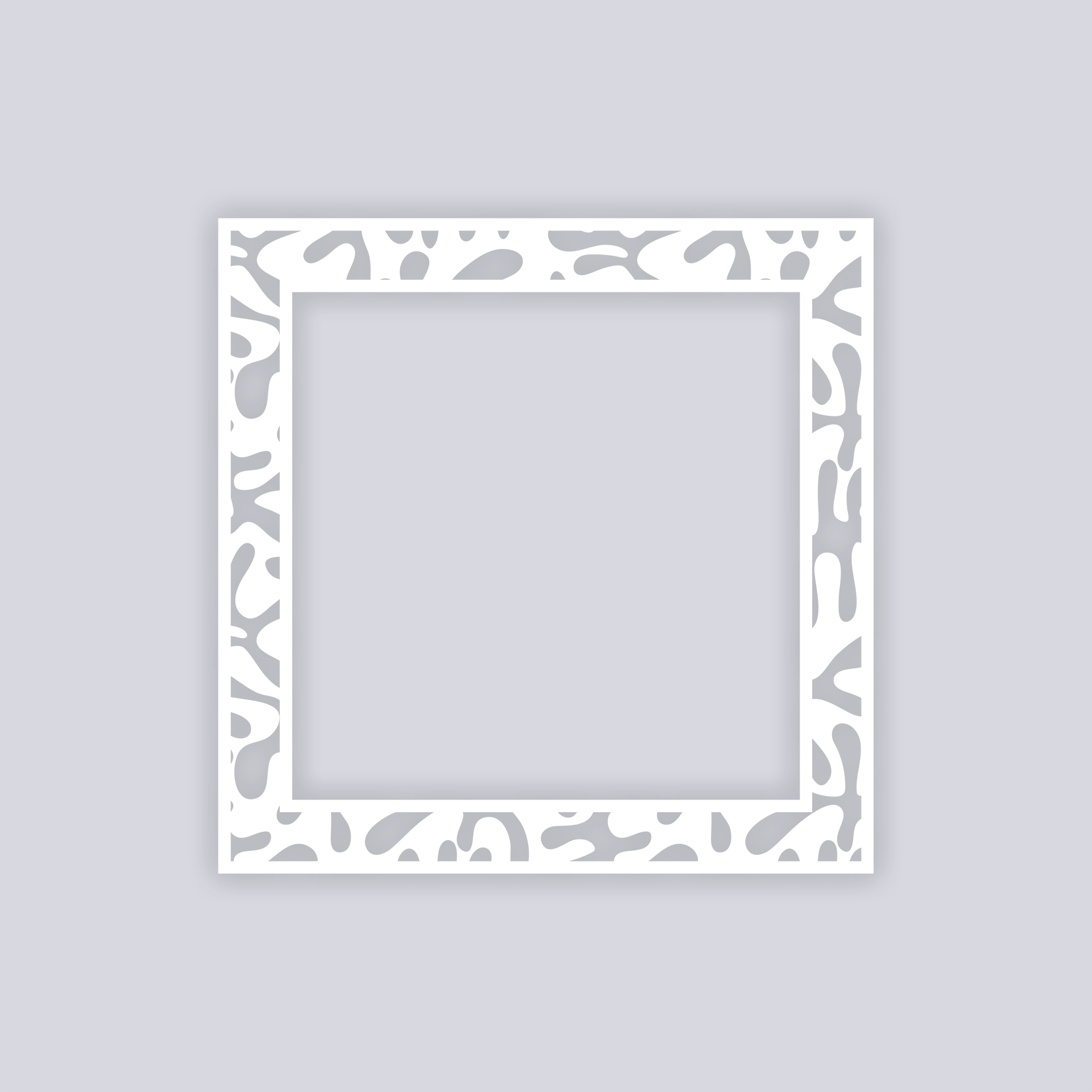 Squiggles Square Rim Clay Stencil