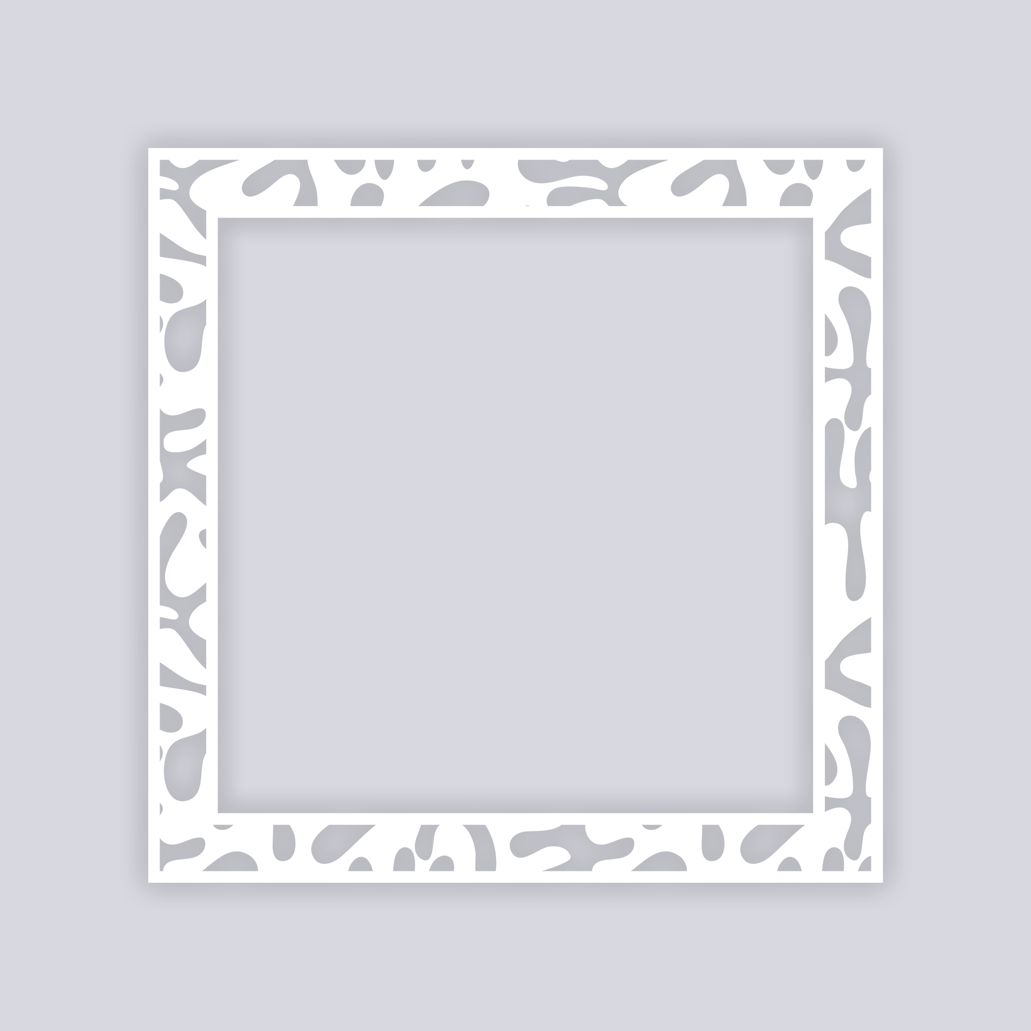 Squiggles Square Rim Clay Stencil