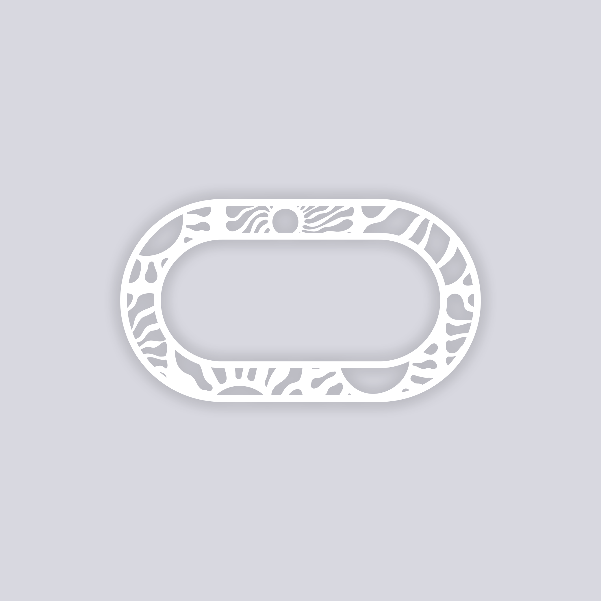 Sun Block Rounded Rectangle Rim Clay Stencil