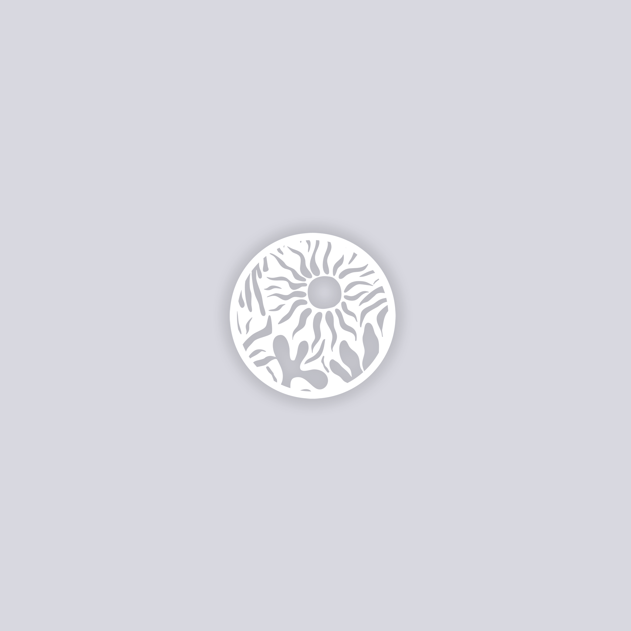 Sunburst Palm Circle Clay Stencil