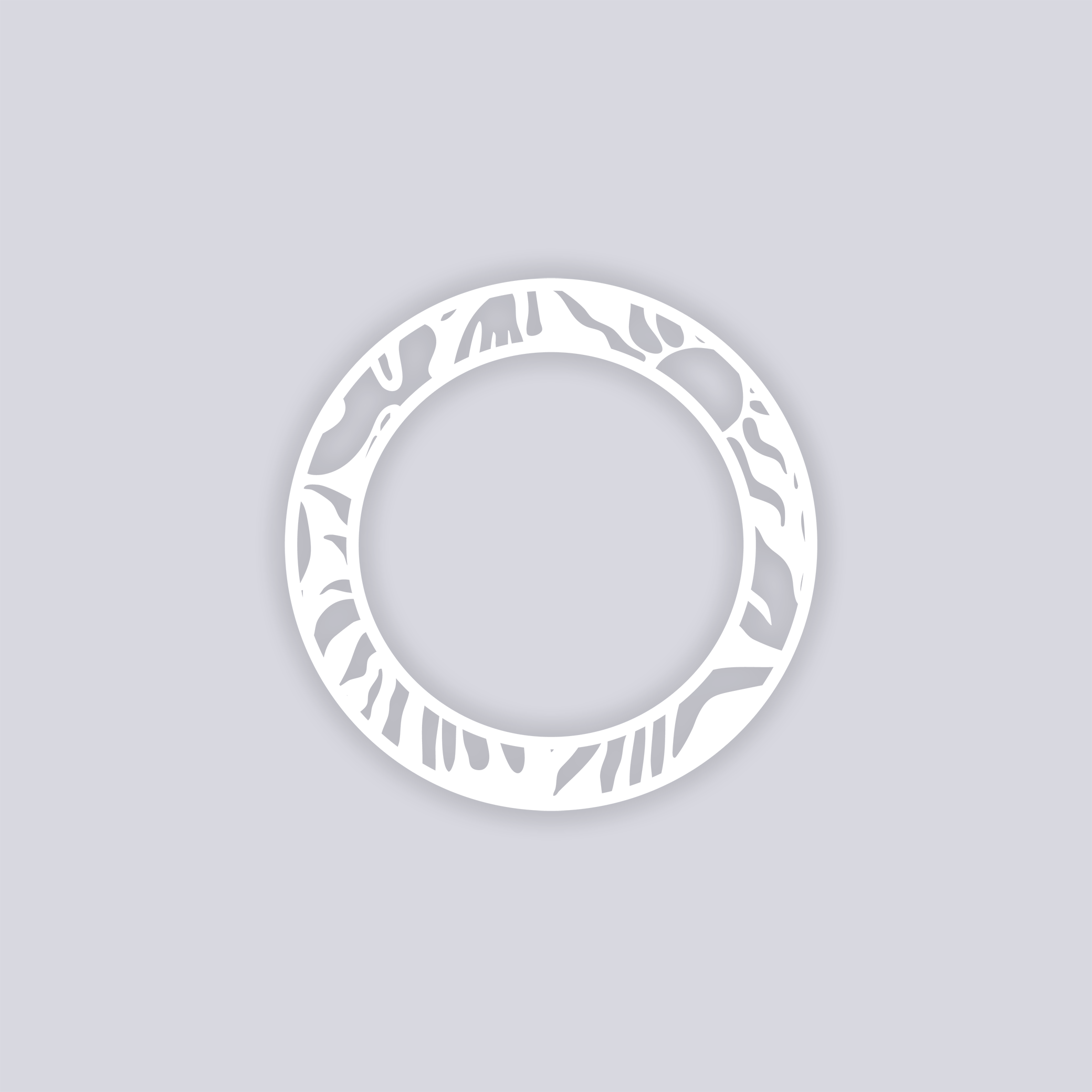 Sunburst Palm Circle Rim Clay Stencil