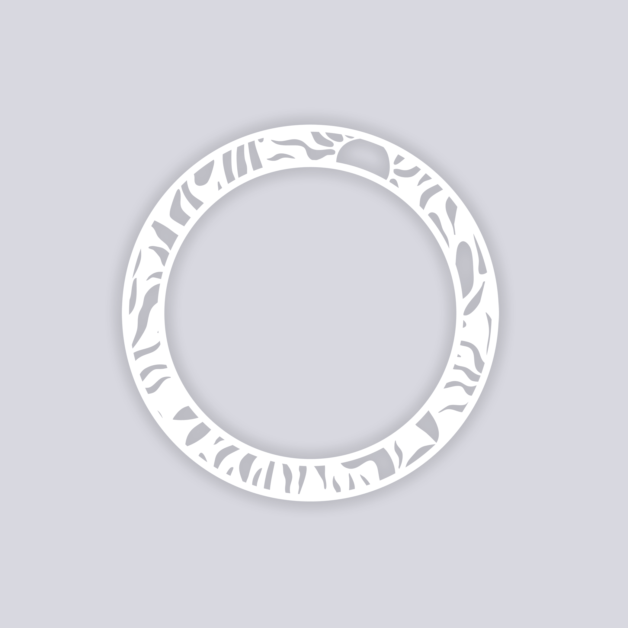 Sunburst Palm Circle Rim Clay Stencil