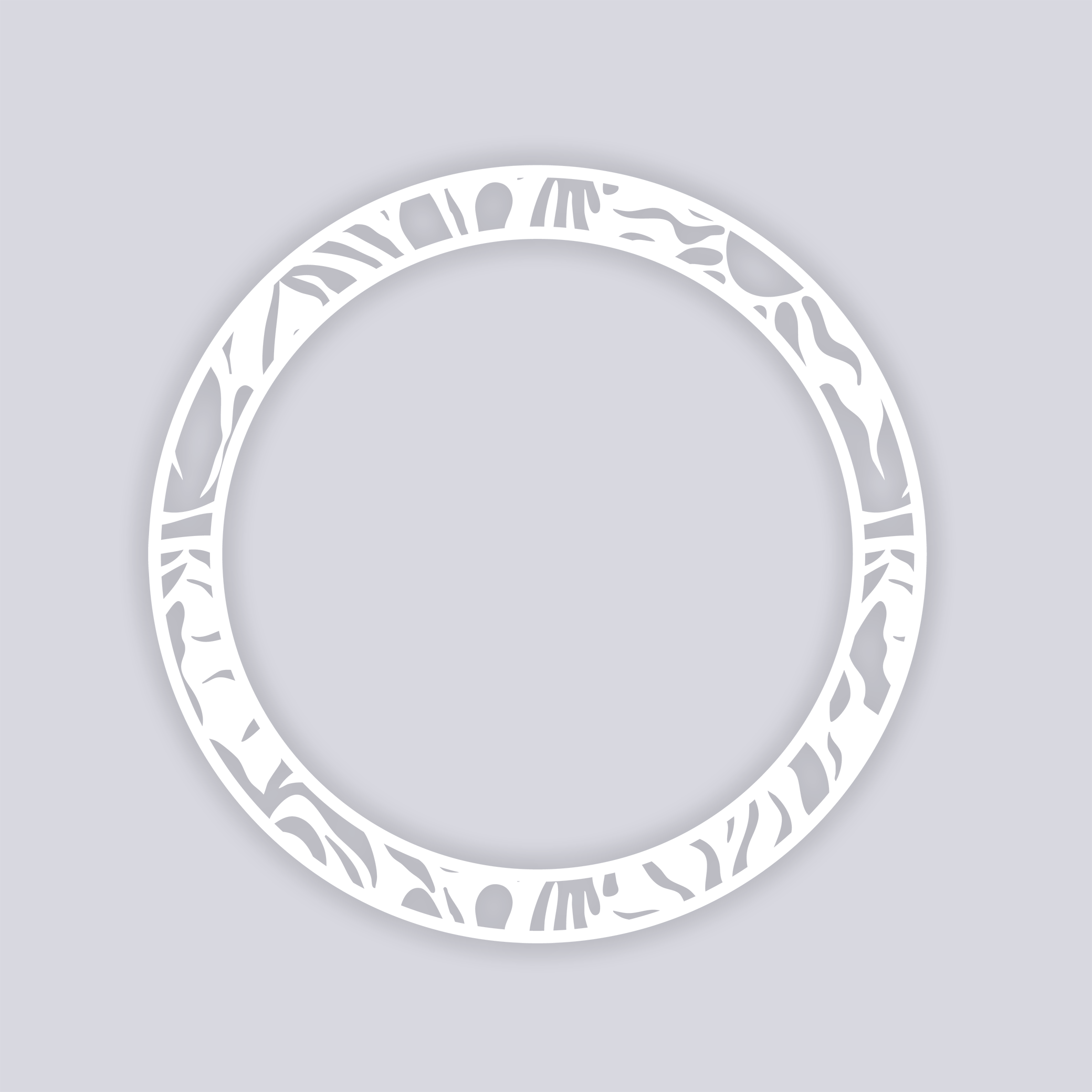 Sunburst Palm Circle Rim Clay Stencil