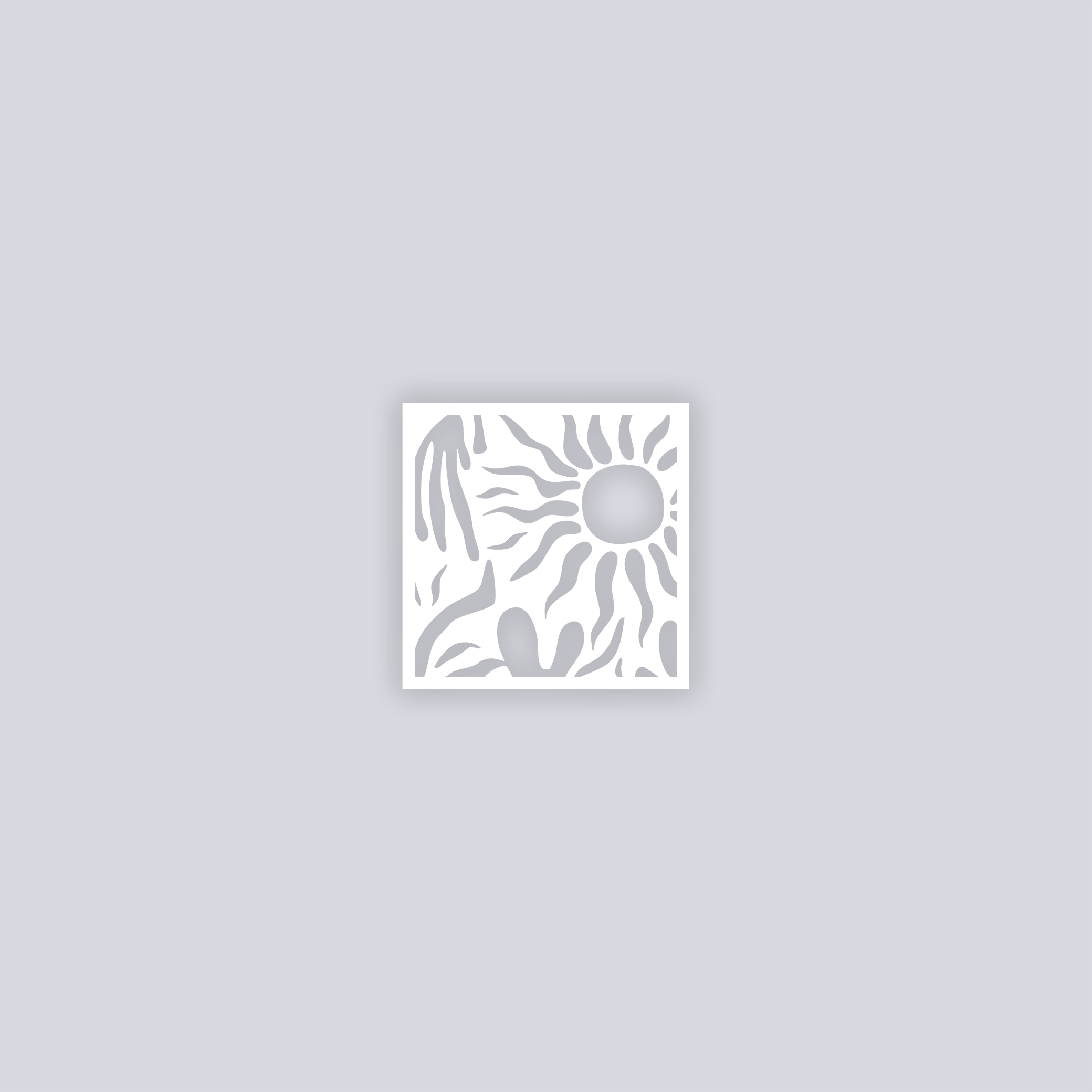 Sunburst Palm Square Clay Stencil