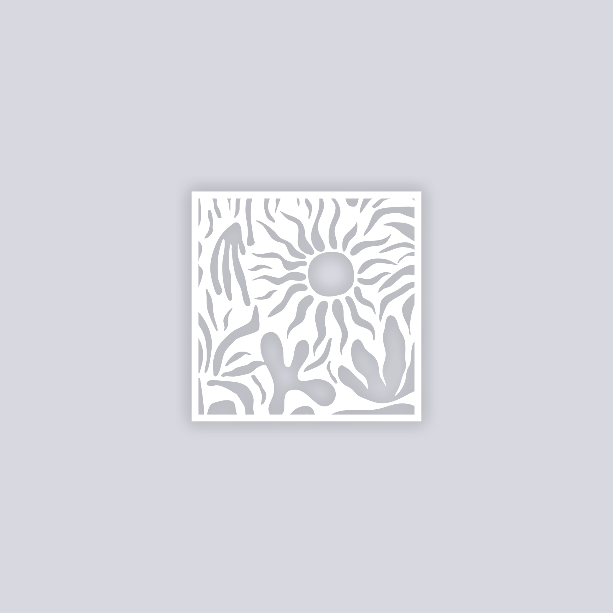Sunburst Palm Square Clay Stencil