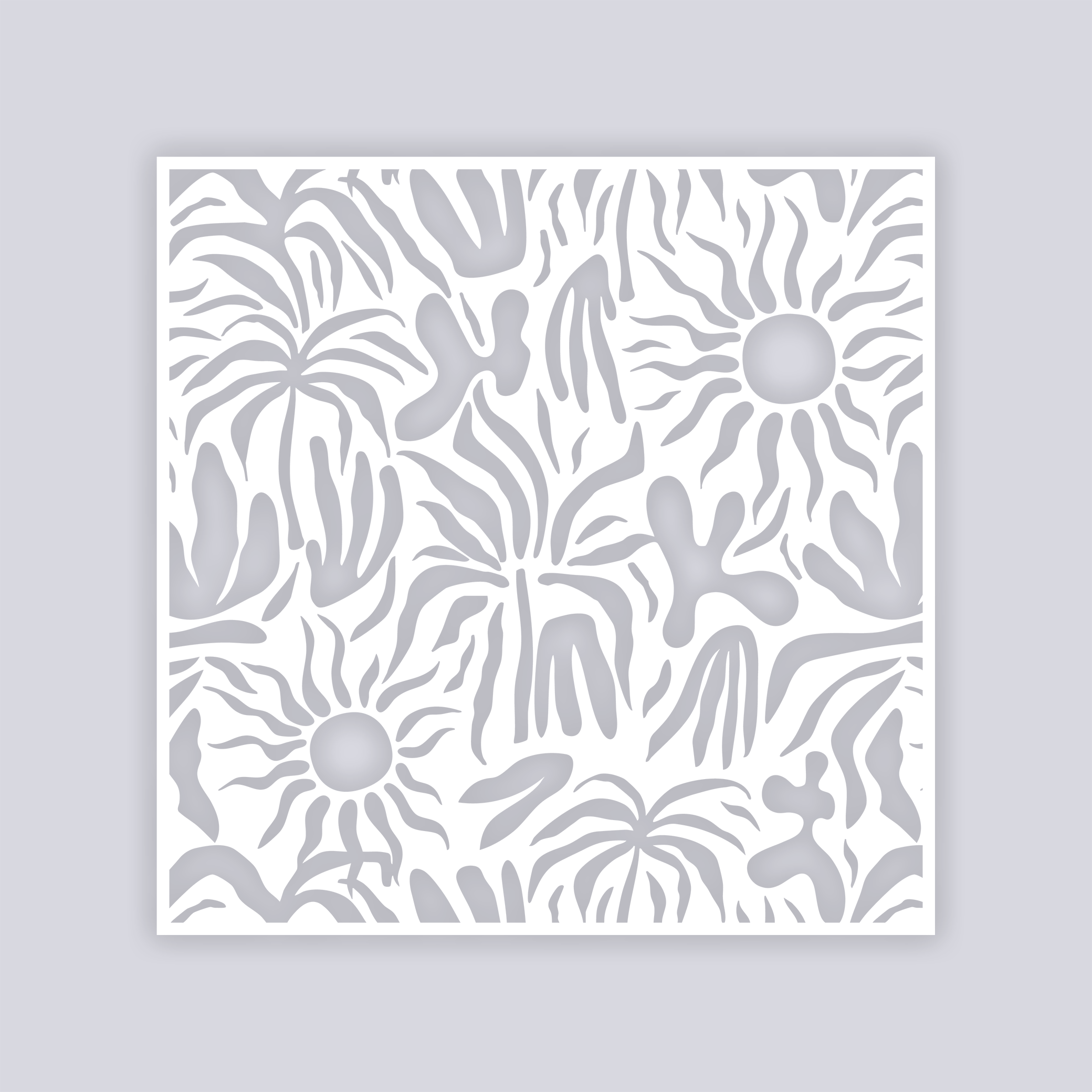 Sunburst Palm Square Clay Stencil