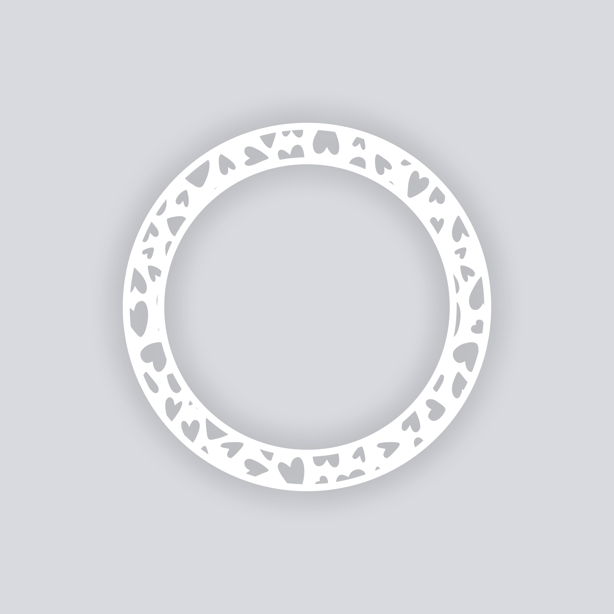 Sweetheart Scatter Circle Rim Clay Stencil