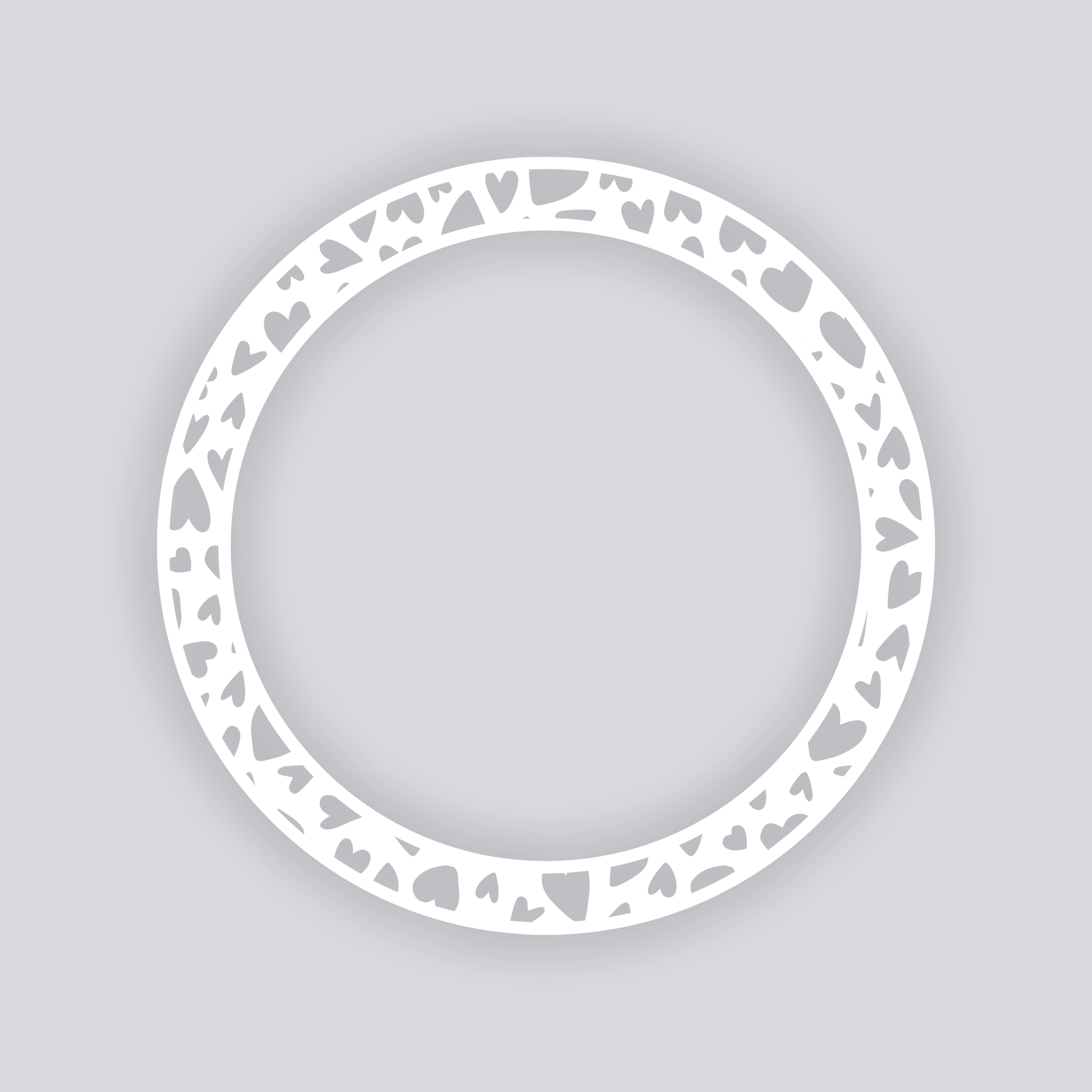 Sweetheart Scatter Circle Rim Clay Stencil