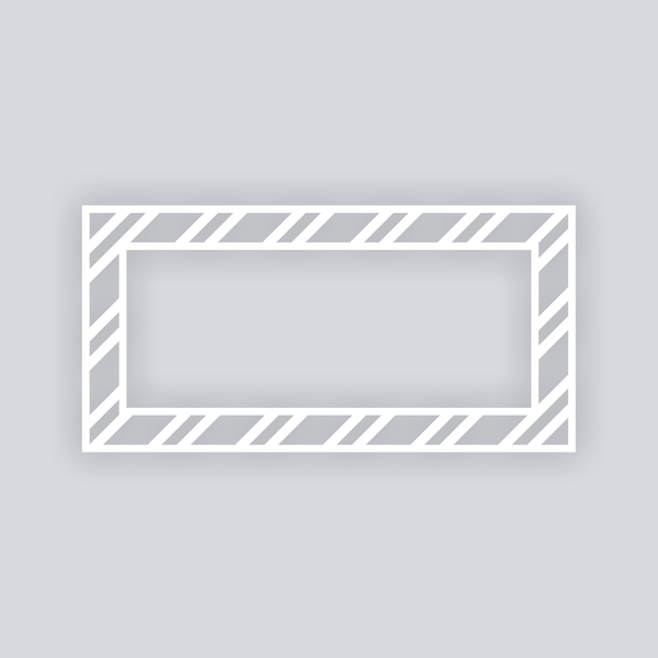 Varied Bias Stripes Rectangle Rim Clay Stencil