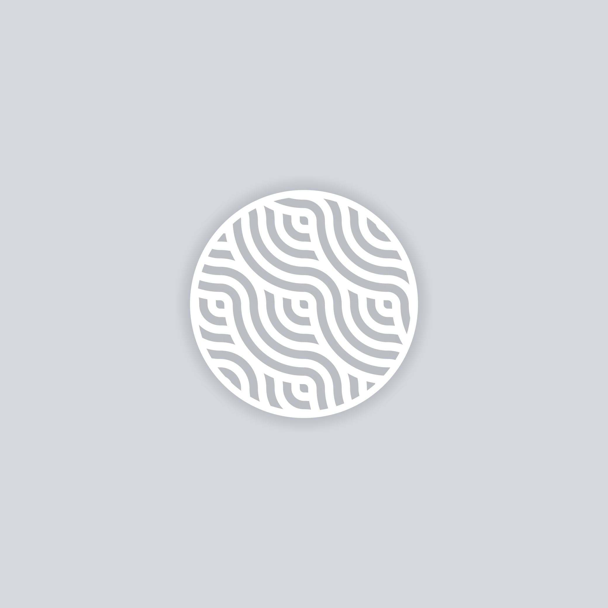 Waves Circle Clay Stencil