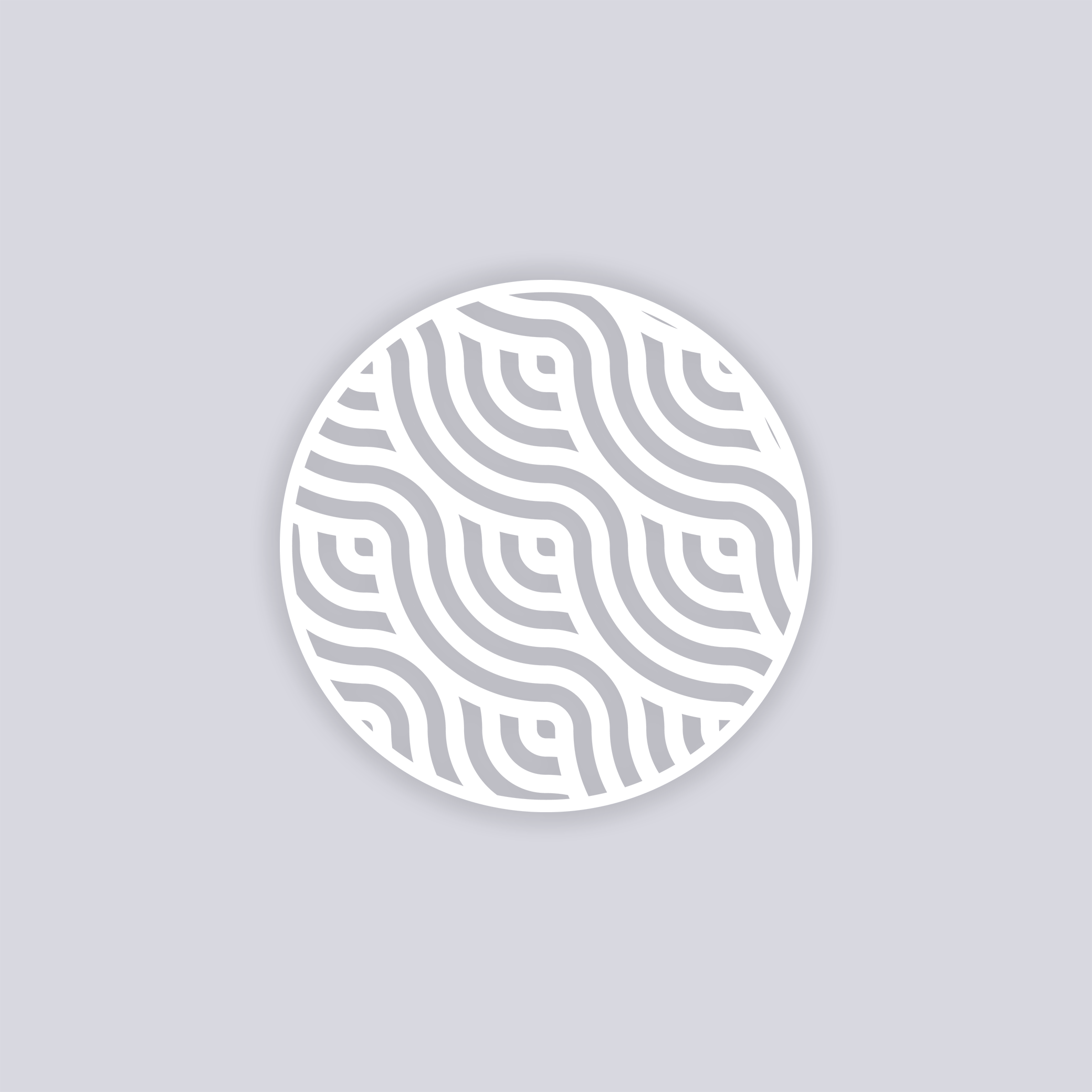 Waves Circle Clay Stencil