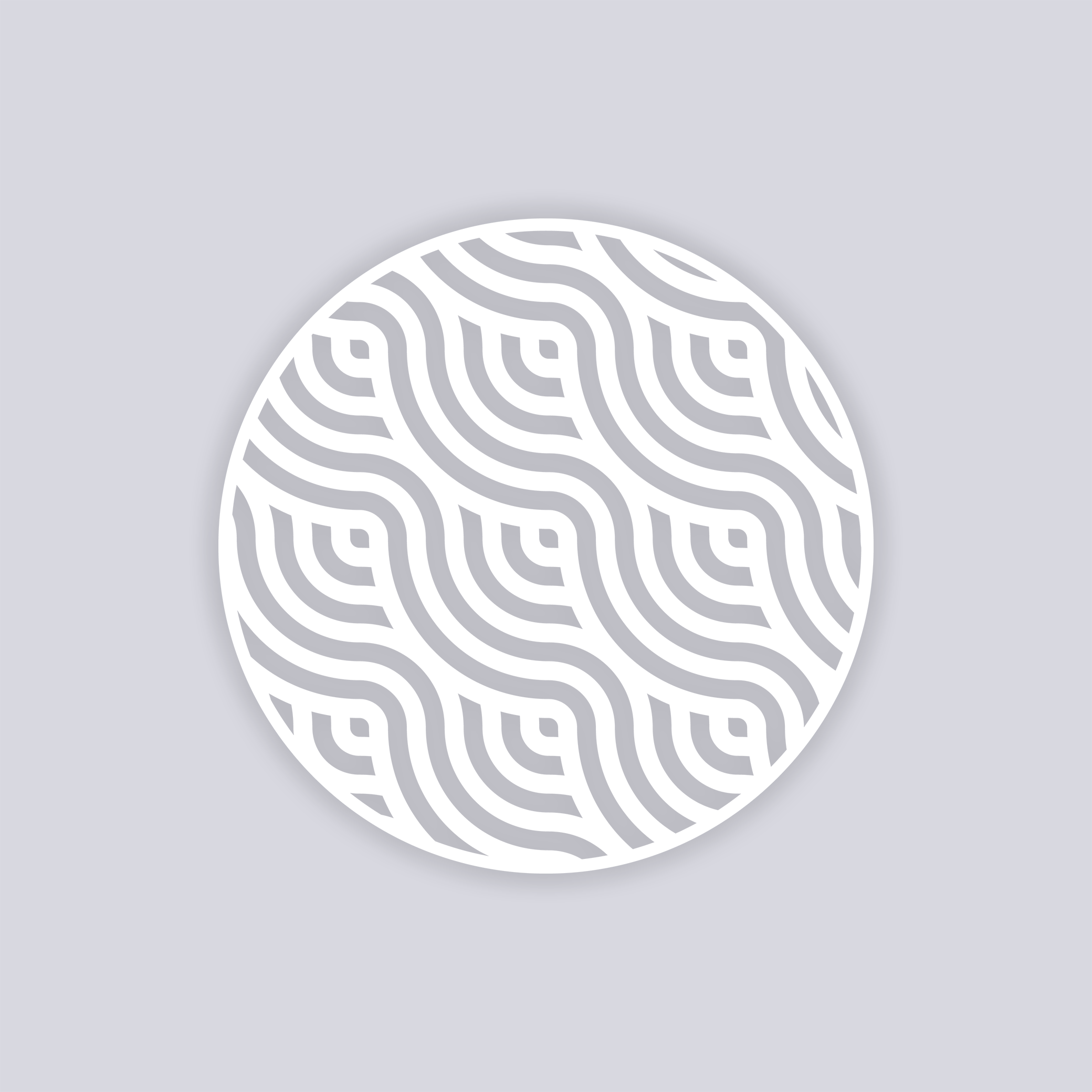 Waves Circle Clay Stencil
