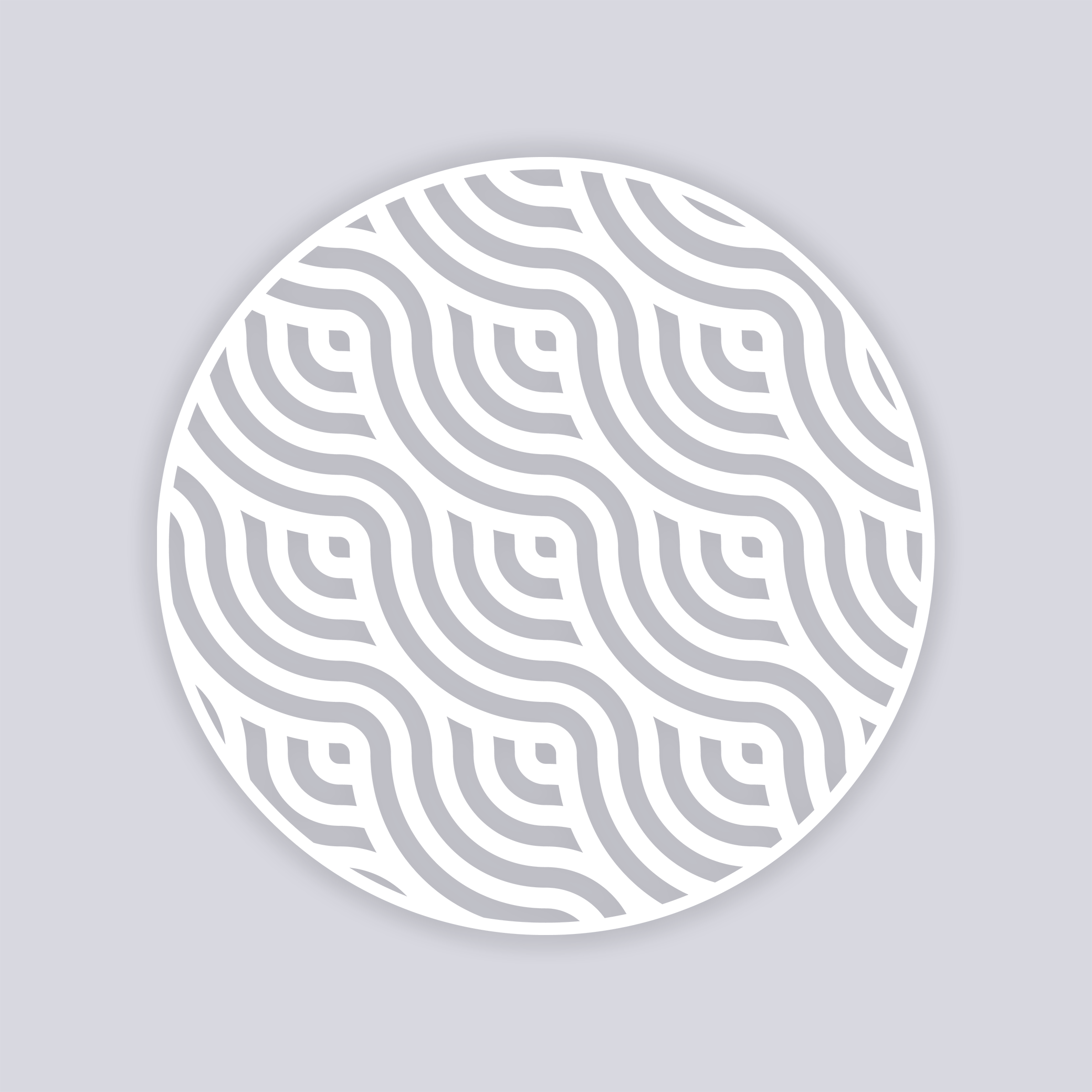 Waves Circle Clay Stencil
