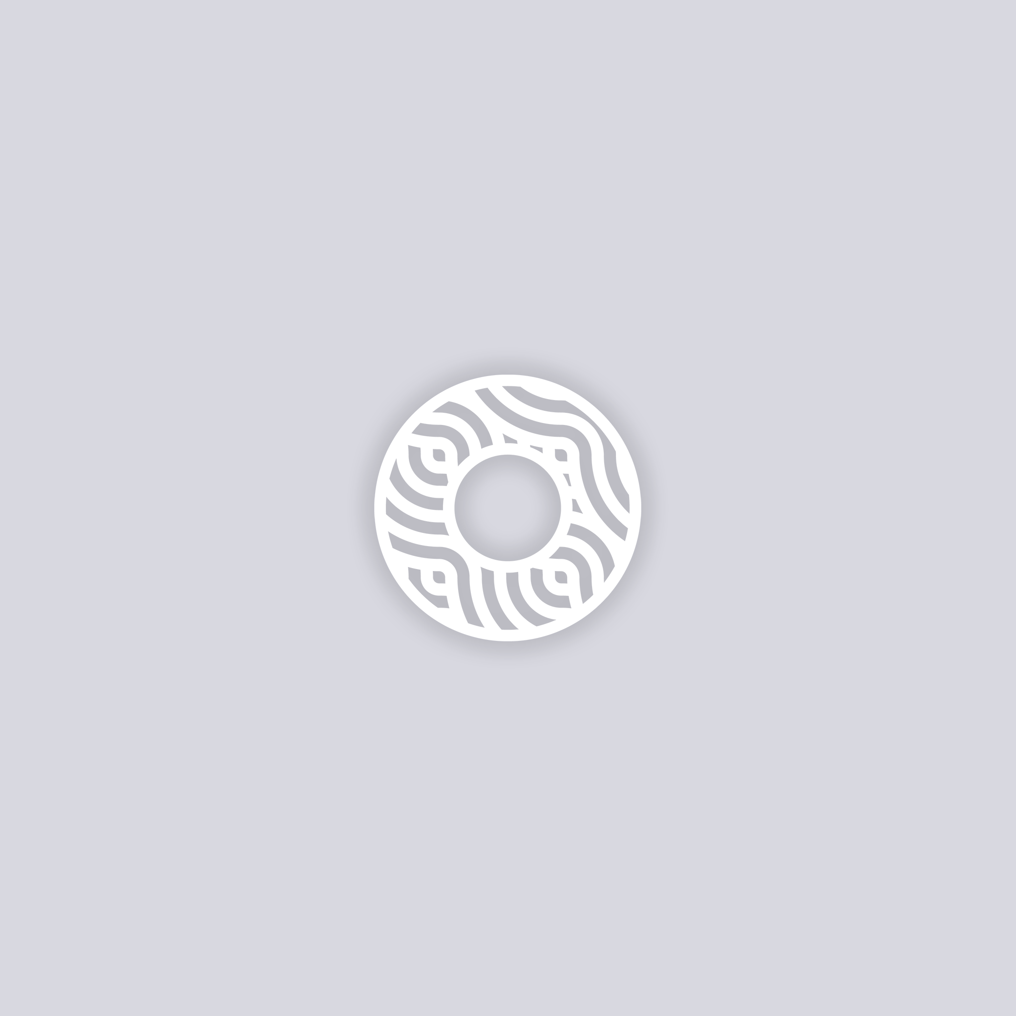 Waves Circle Rim Clay Stencil