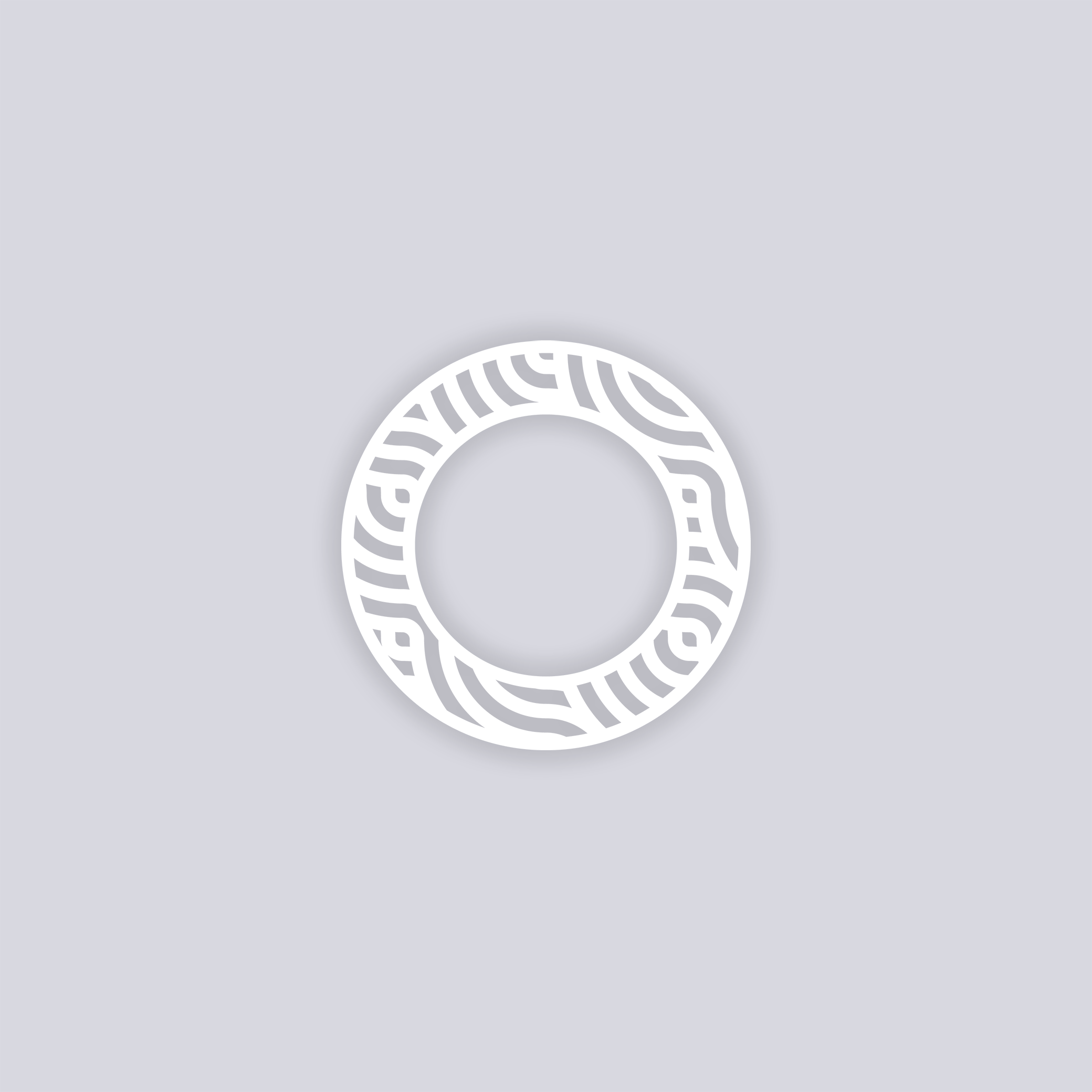 Waves Circle Rim Clay Stencil