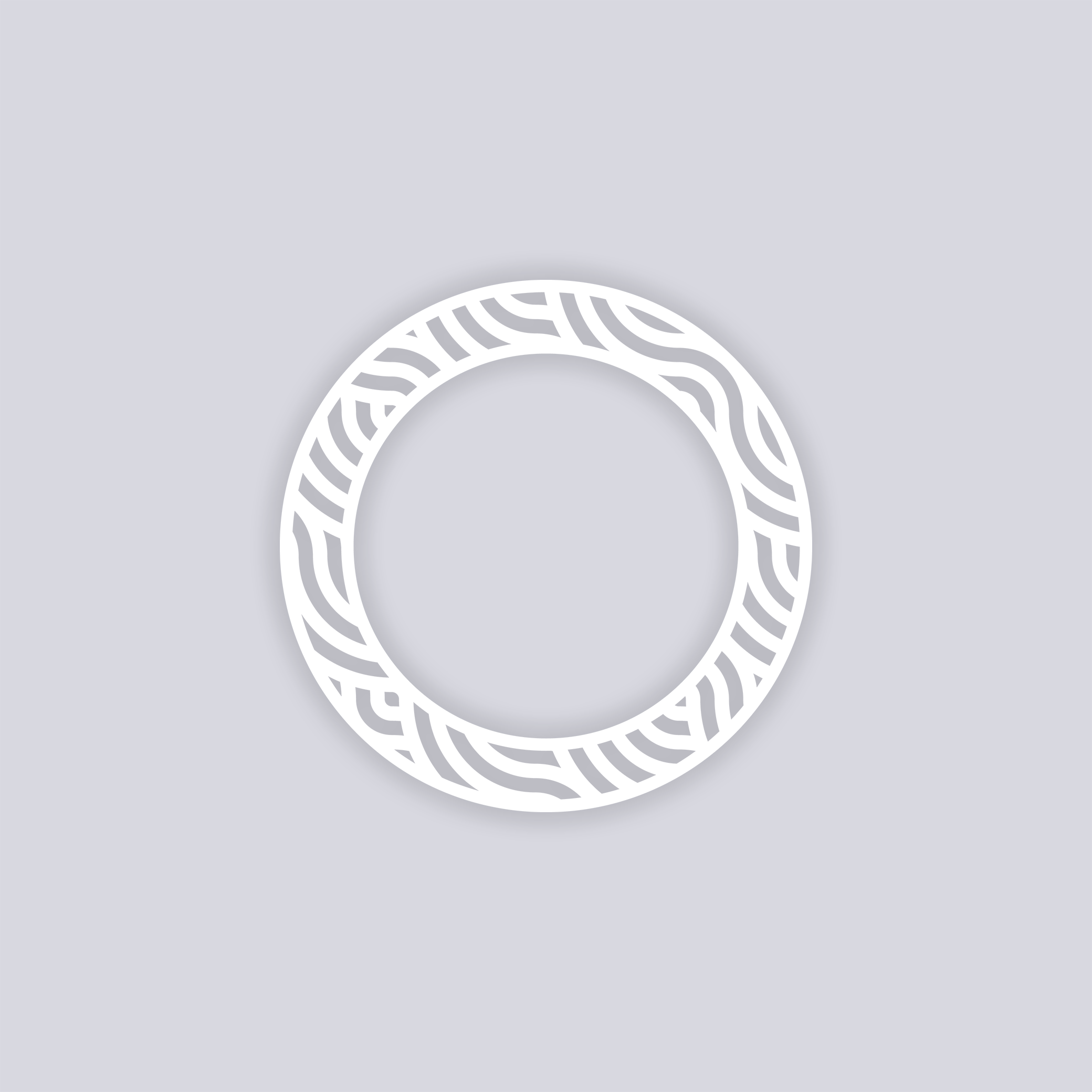Waves Circle Rim Clay Stencil