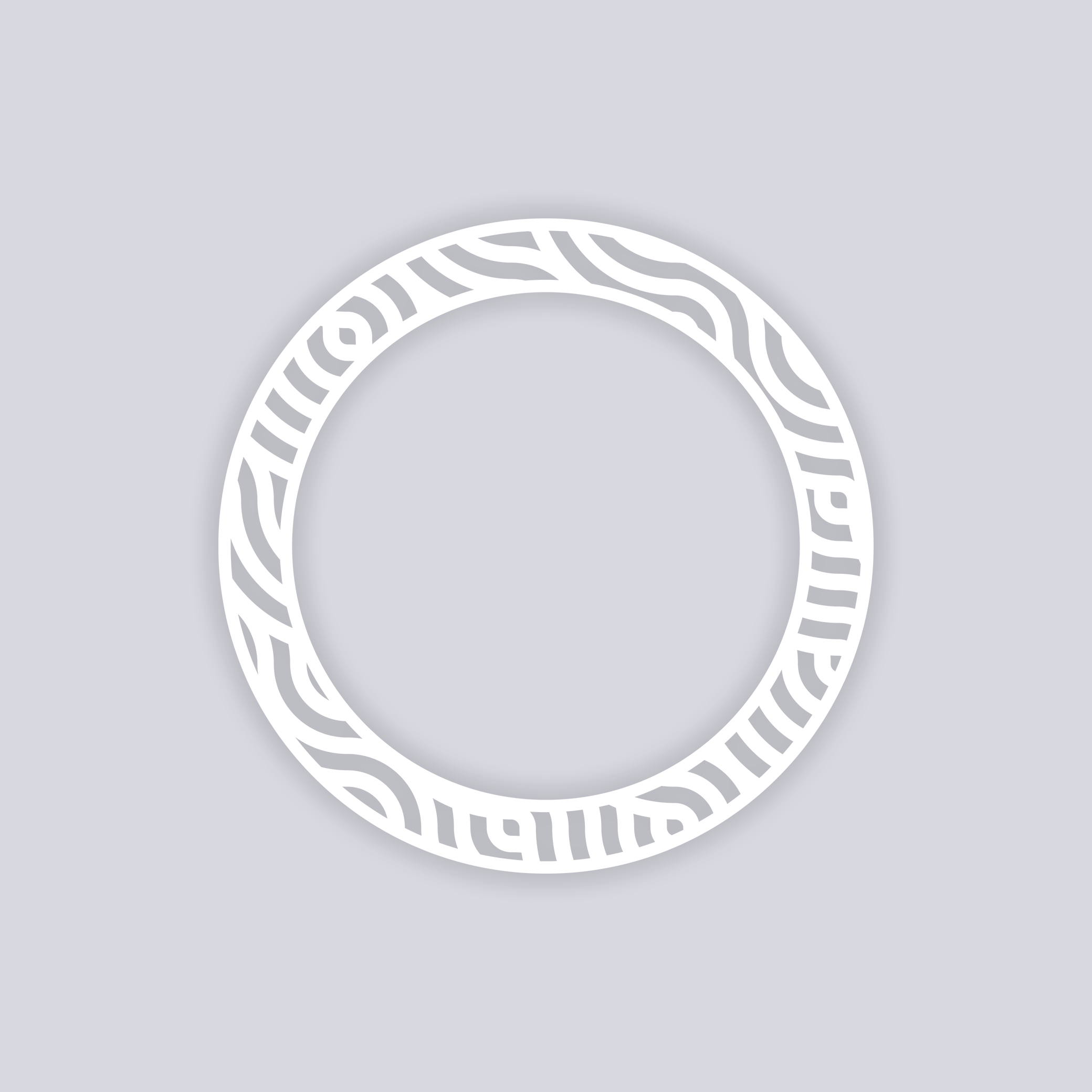 Waves Circle Rim Clay Stencil