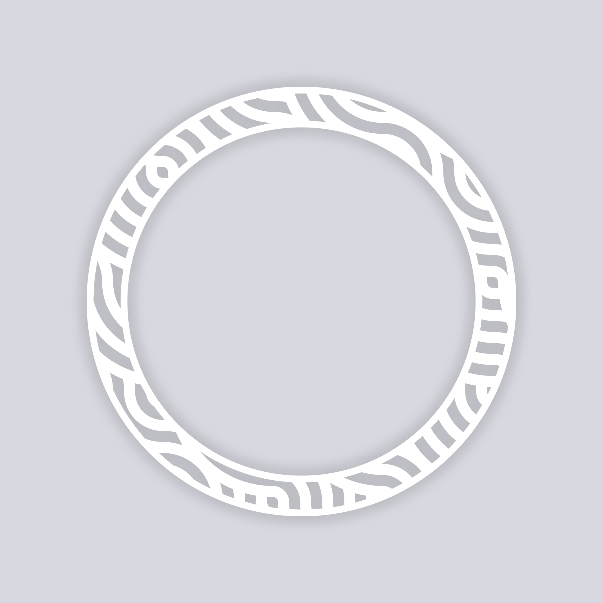 Waves Circle Rim Clay Stencil