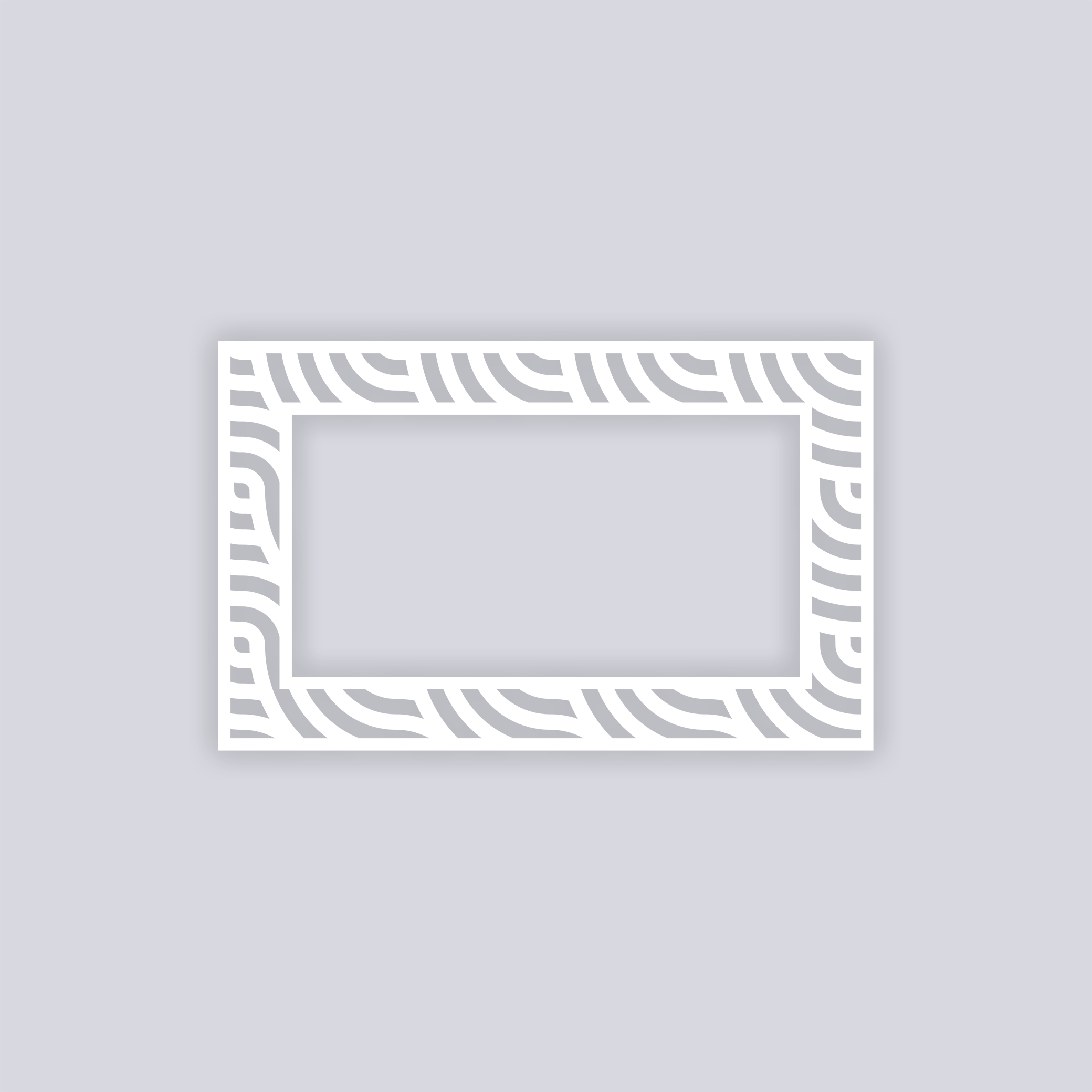 Waves Rectangle Rim Clay Stencil