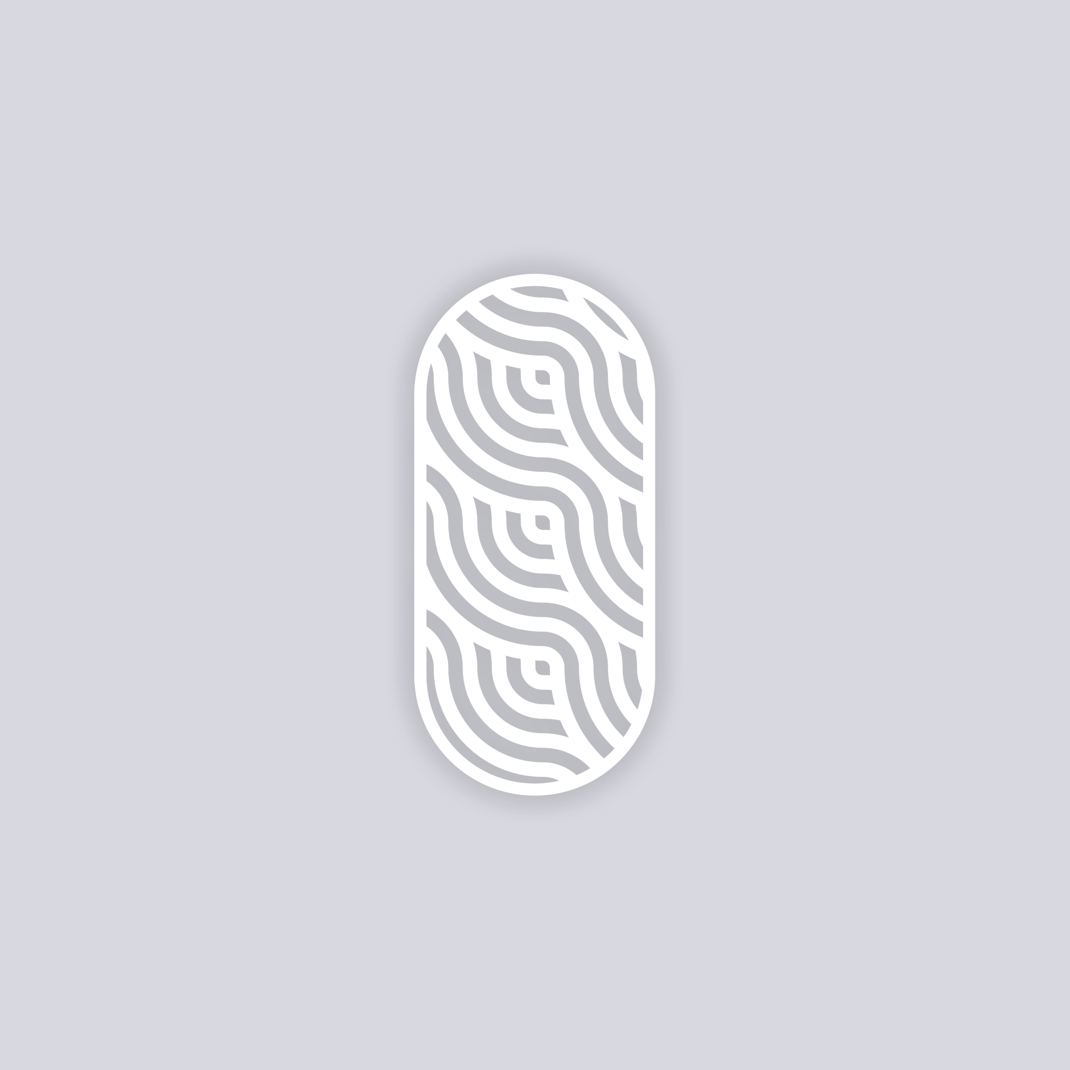 Waves Rounded Rectangle Clay Stencil