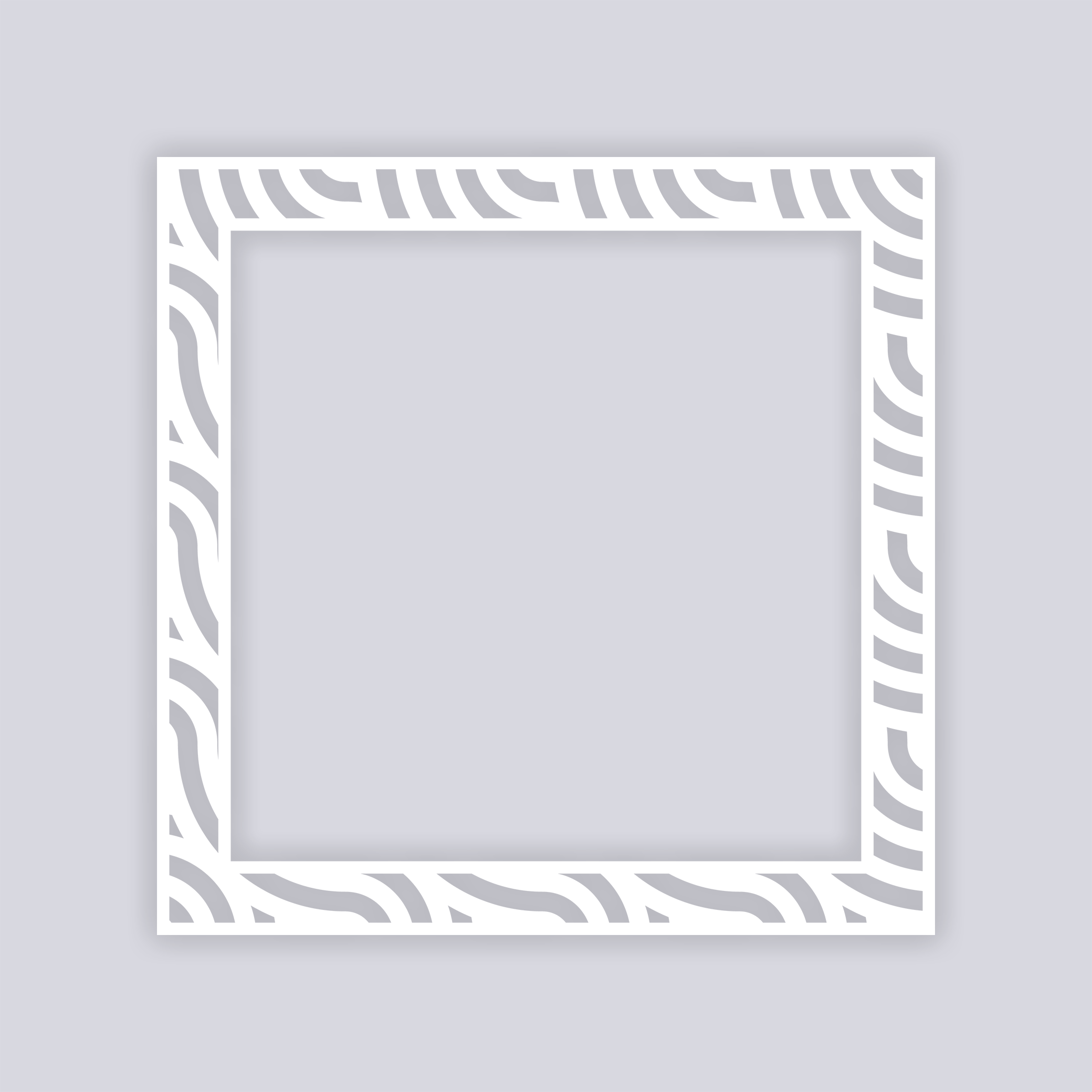 Waves Square Rim Clay Stencil