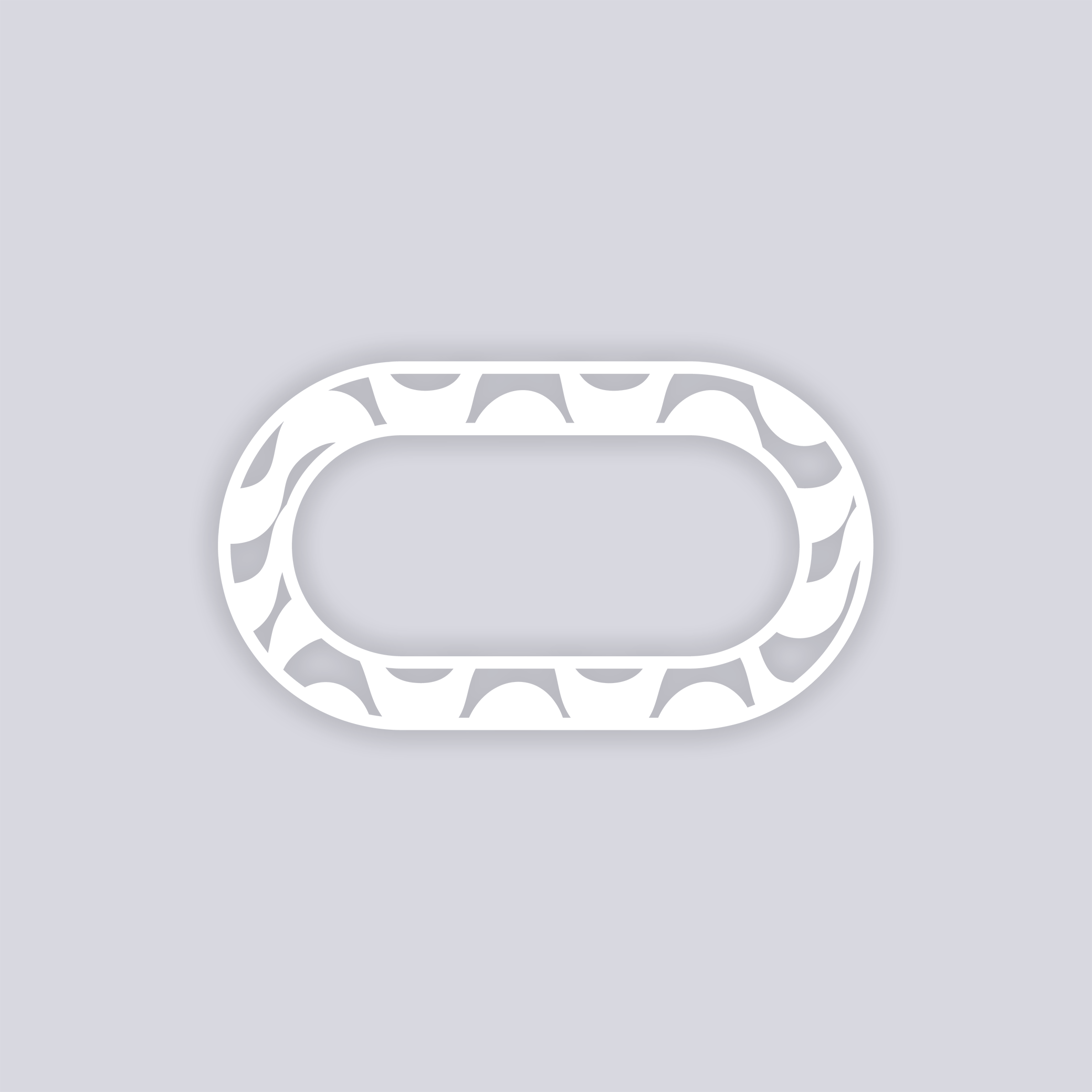 Wavy Lines Rounded Rectangle Rim Clay Stencil