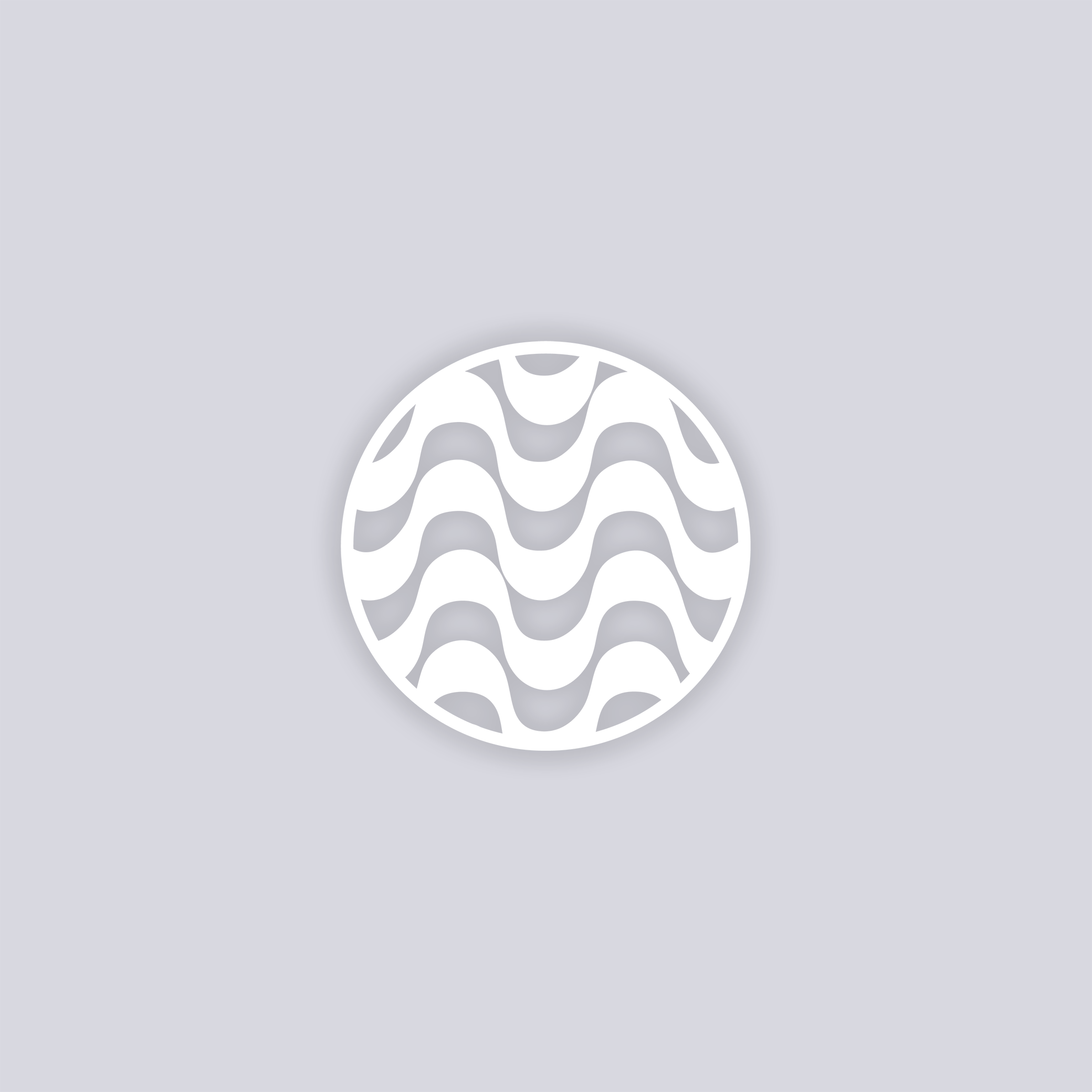 Wavy Lines Circle Clay Stencil