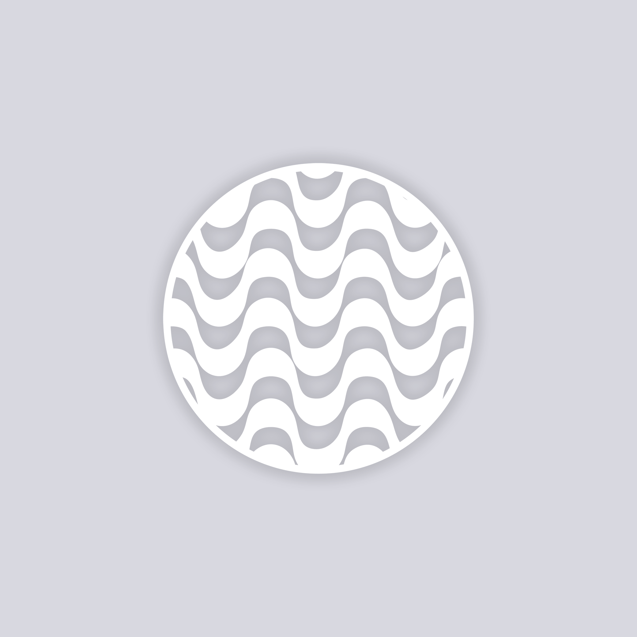 Wavy Lines Circle Clay Stencil