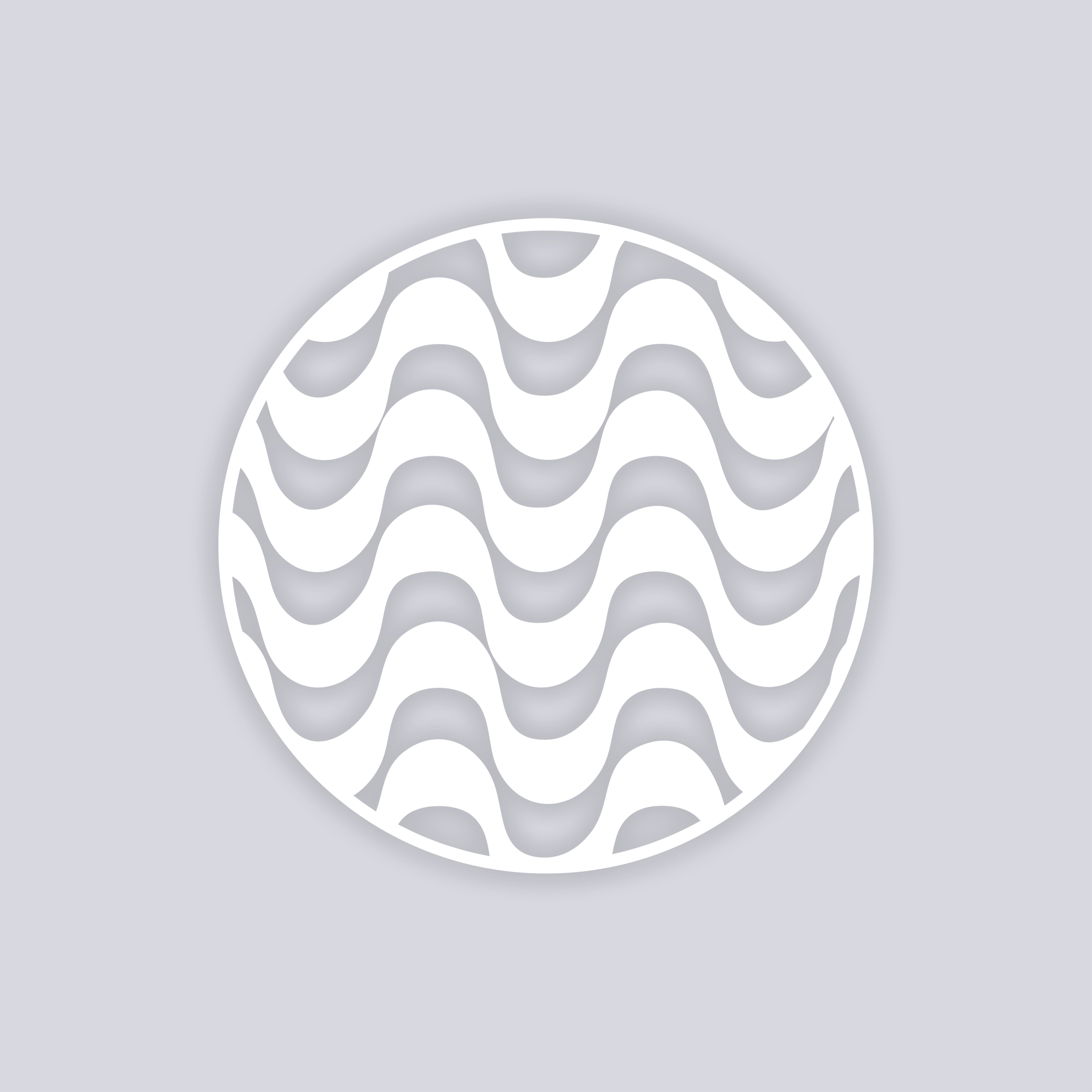 Wavy Lines Circle Clay Stencil