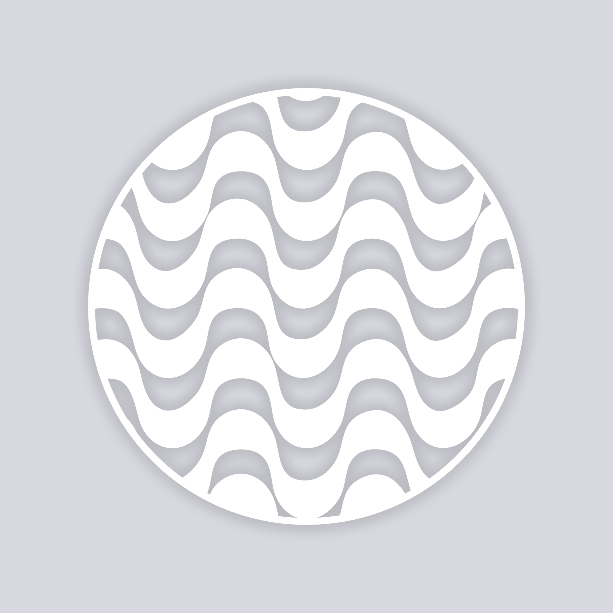 Wavy Lines Circle Clay Stencil
