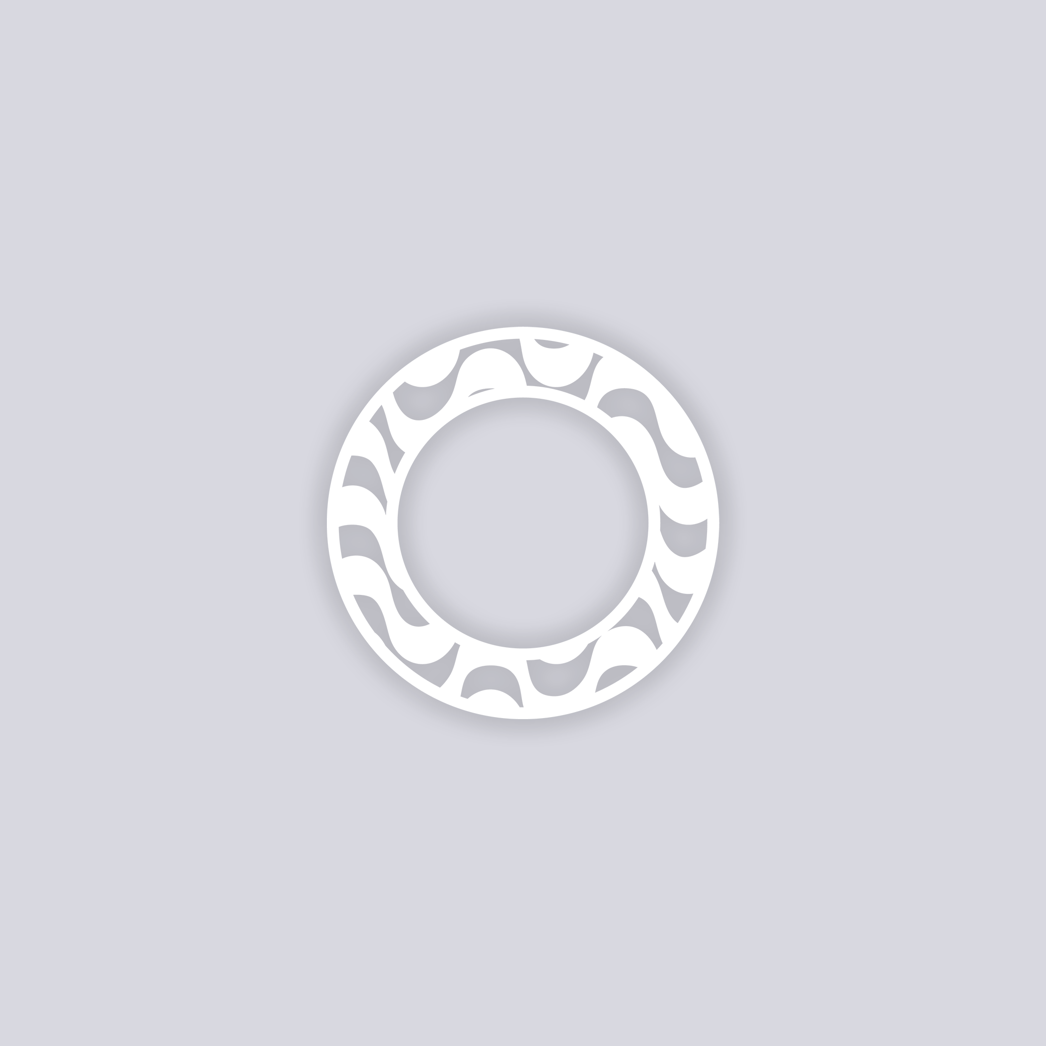 Wavy Lines Circle Rim Clay Stencil