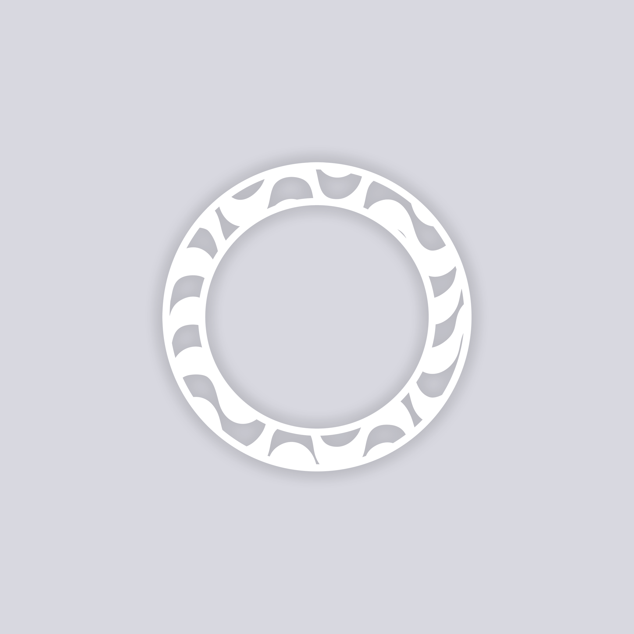 Wavy Lines Circle Rim Clay Stencil