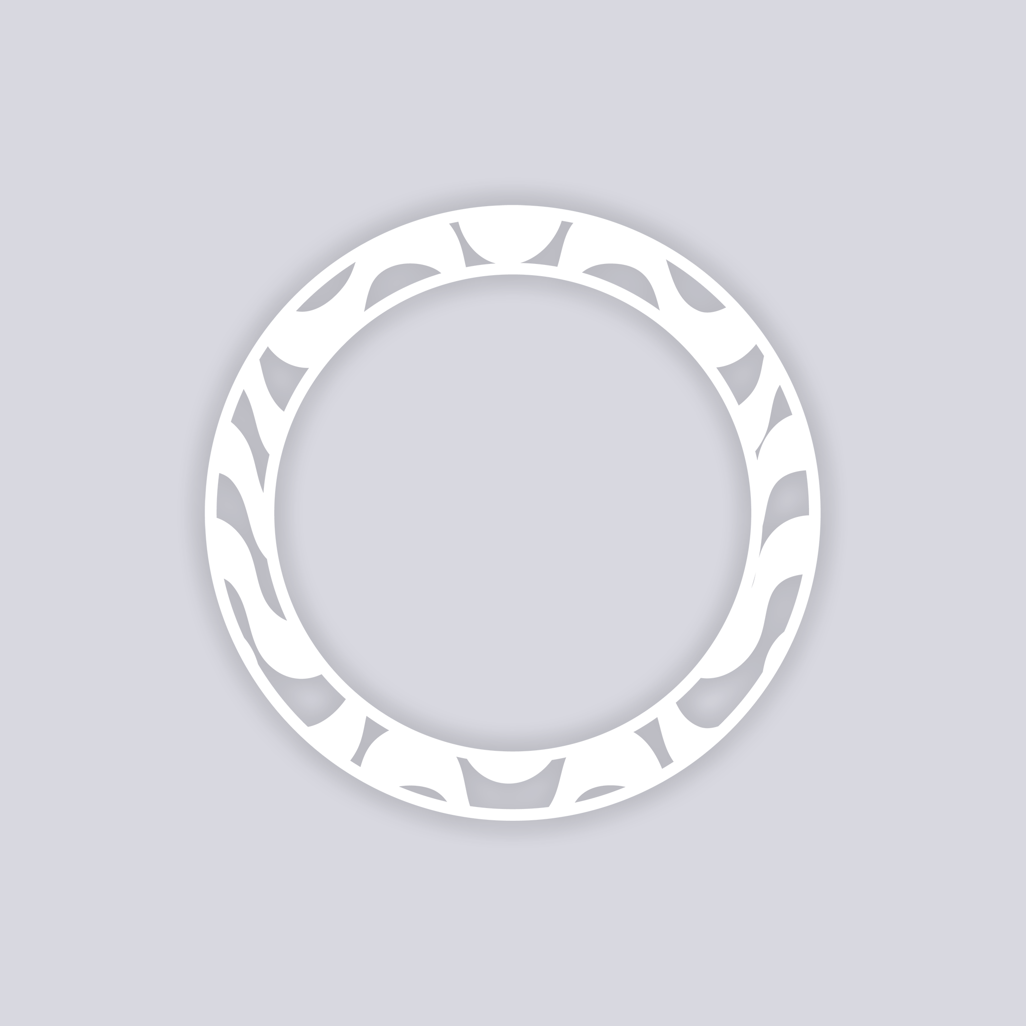 Wavy Lines Circle Rim Clay Stencil