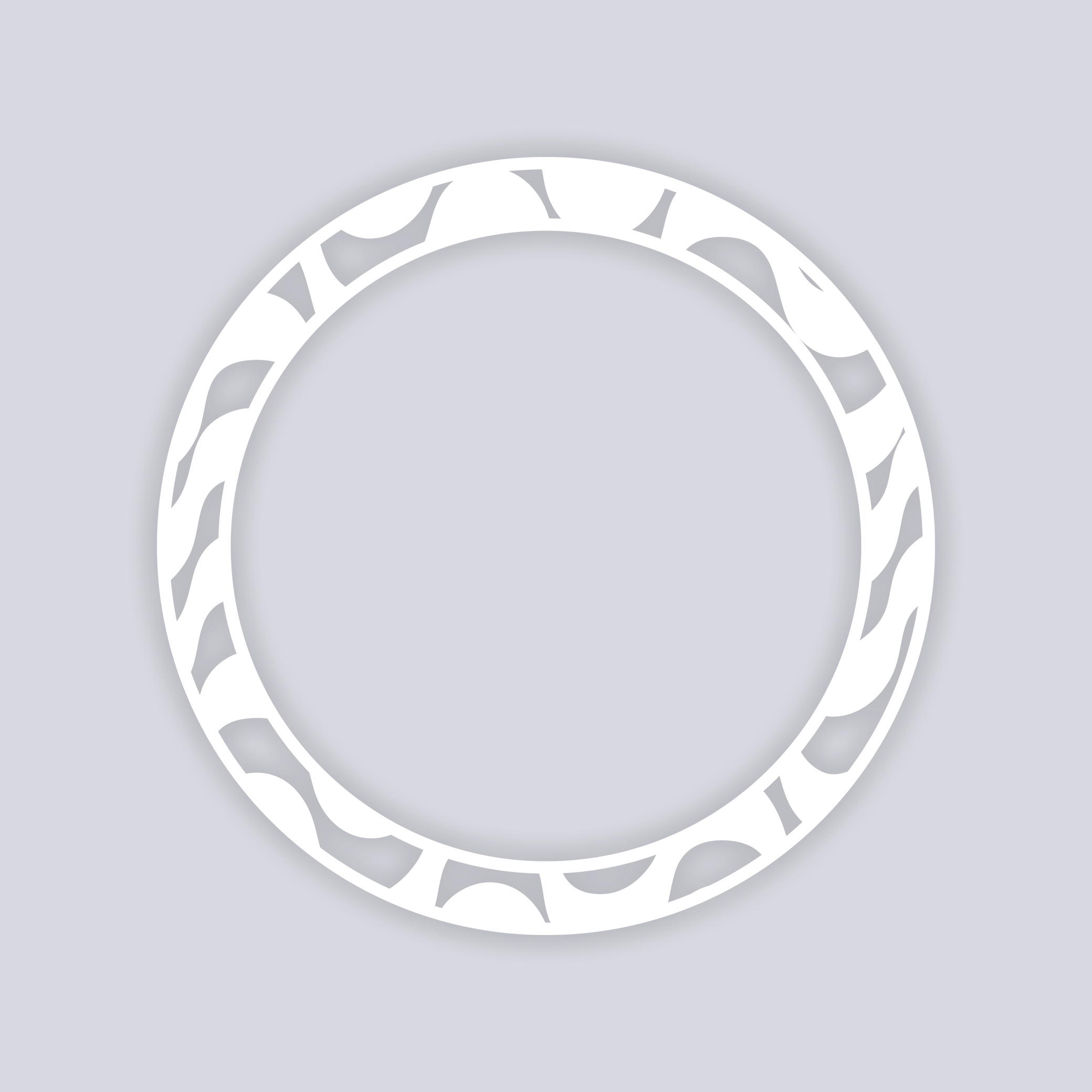 Wavy Lines Circle Rim Clay Stencil