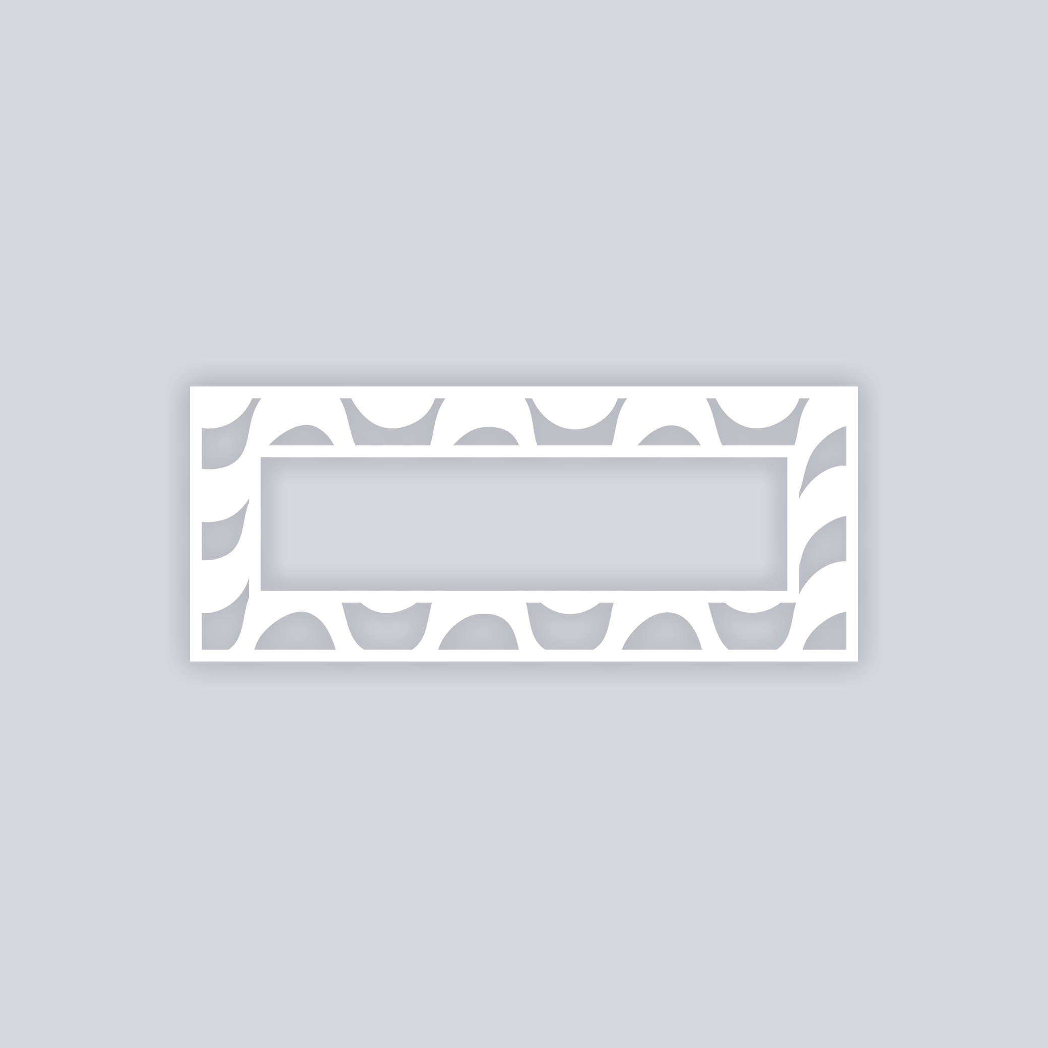 Wavy Lines Rectangle Rim Clay Stencil