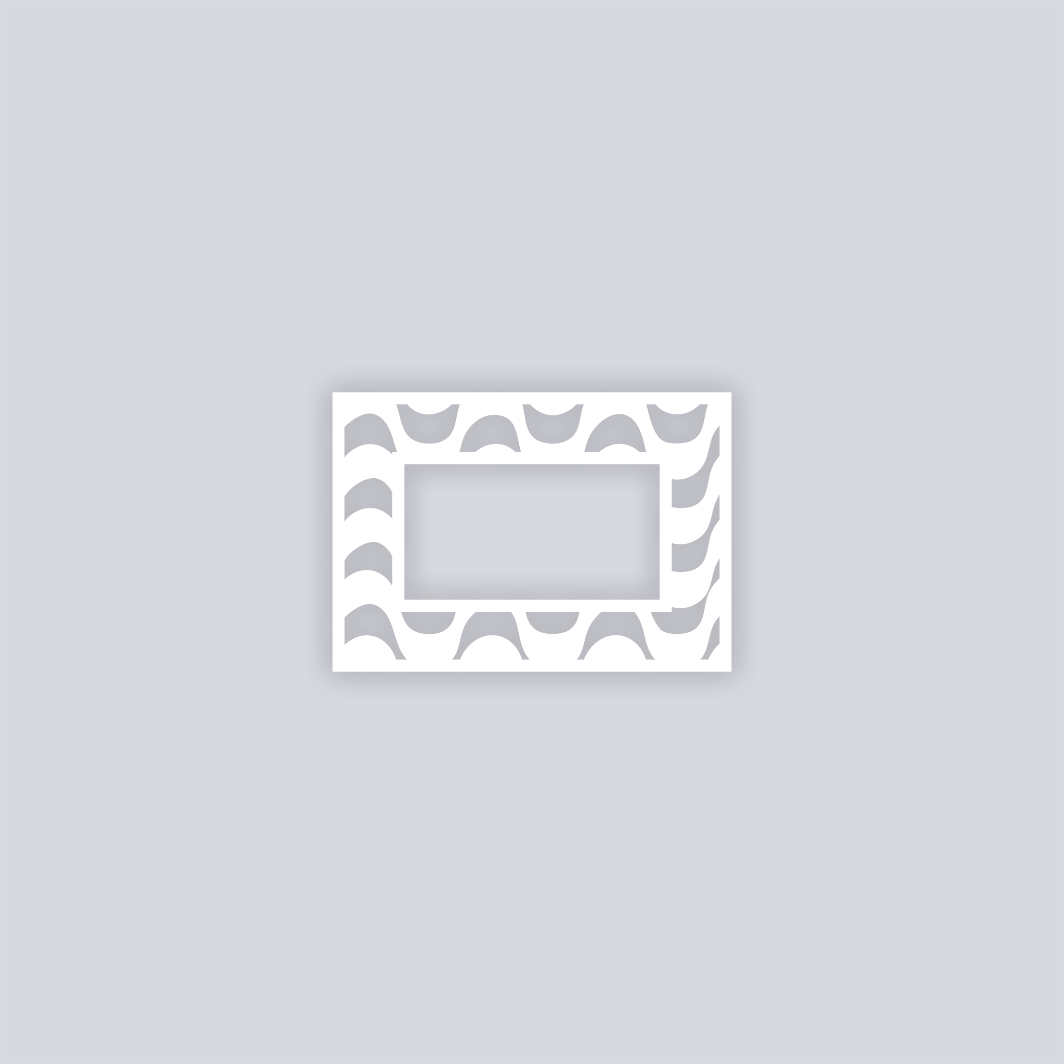 Wavy Lines Rectangle Rim Clay Stencil