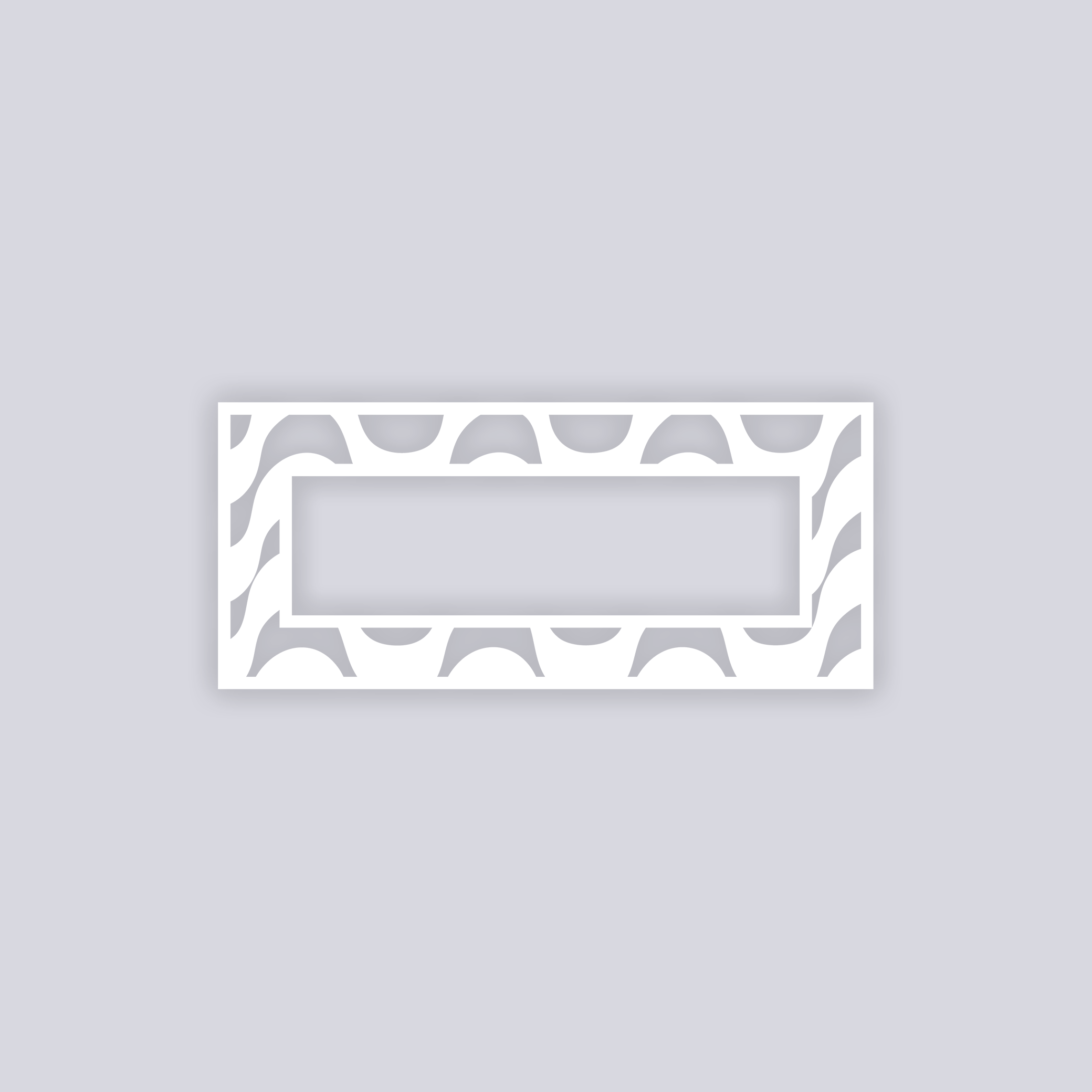 Wavy Lines Rectangle Rim Clay Stencil