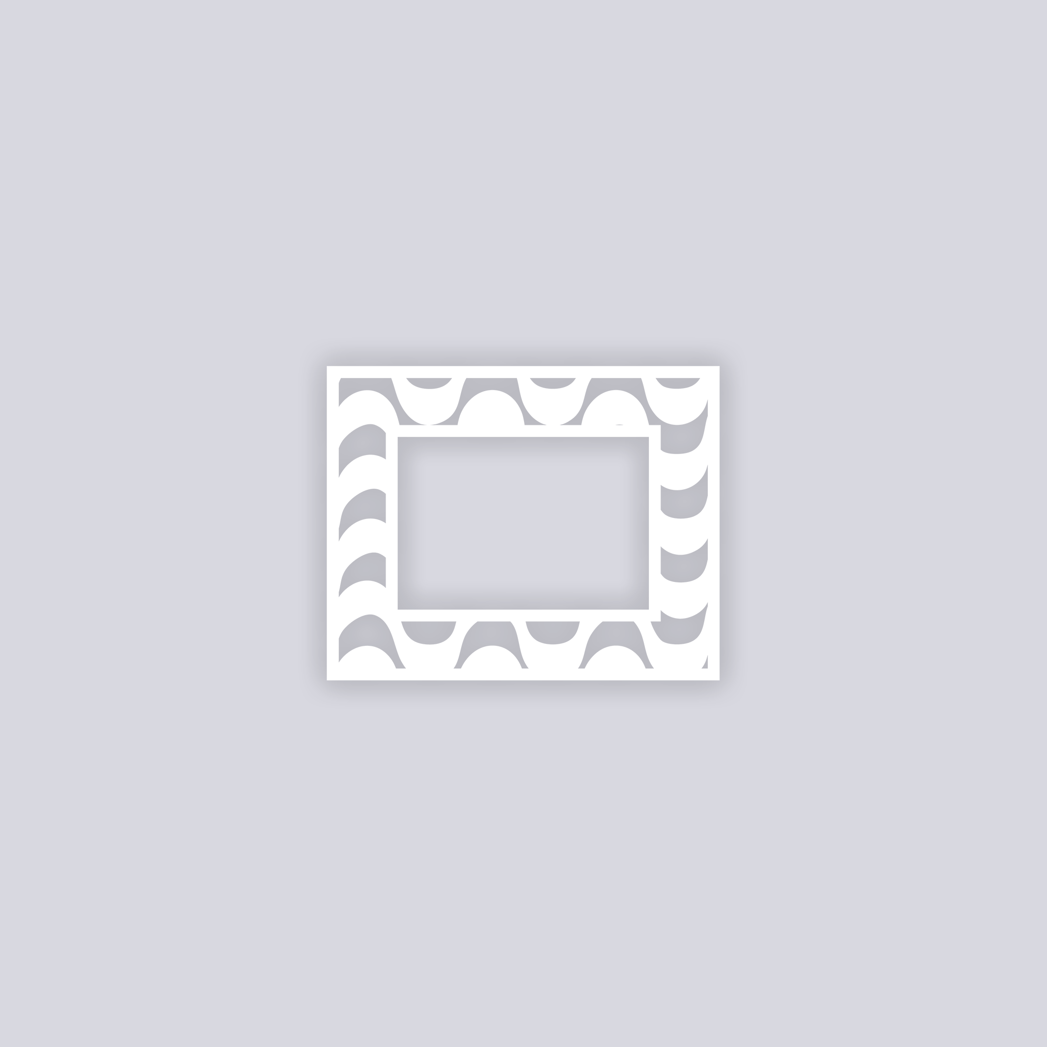 Wavy Lines Rectangle Rim Clay Stencil