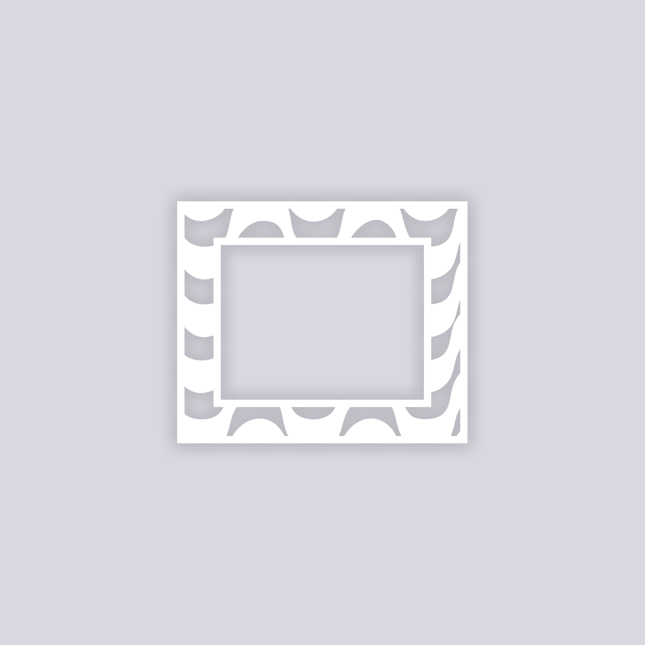 Wavy Lines Rectangle Rim Clay Stencil