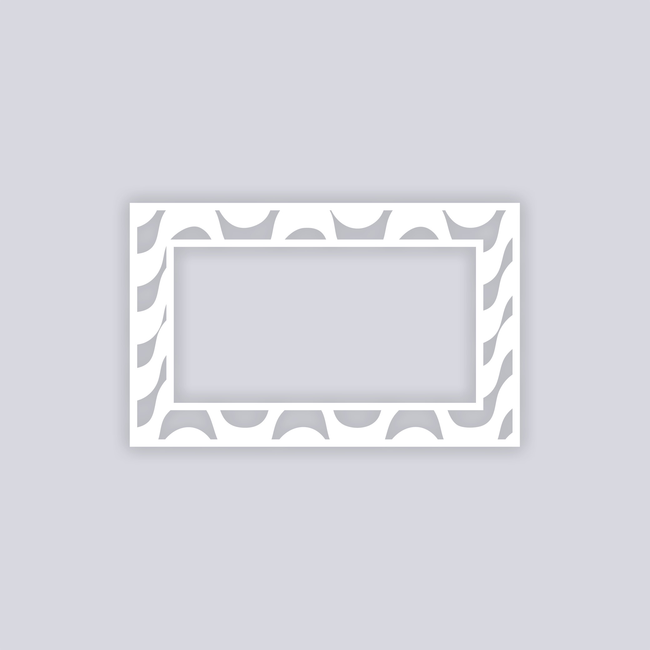 Wavy Lines Rectangle Rim Clay Stencil
