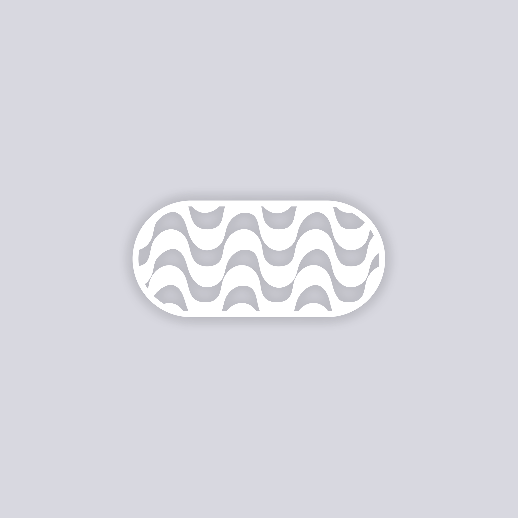 Wavy Lines Rounded Rectangle Clay Stencil