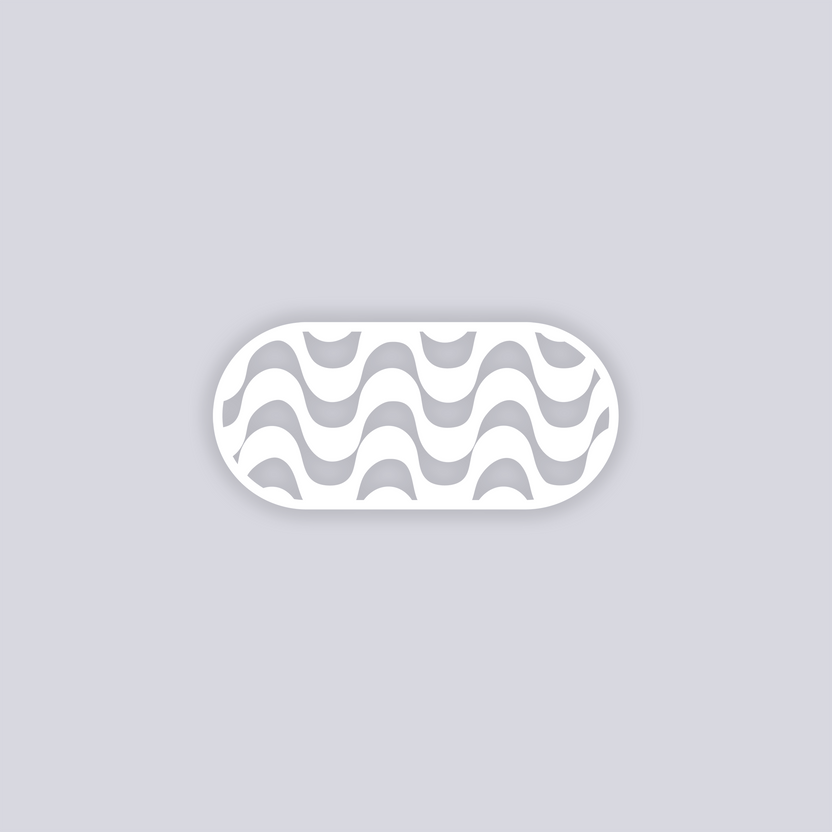 Wavy Lines Rounded Rectangle Face Clay Stencil – Smashed Clay + Studios